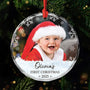6398OUS1 glass first christmas ornament with baby photo personalized newborn gifts 6398O3TTK