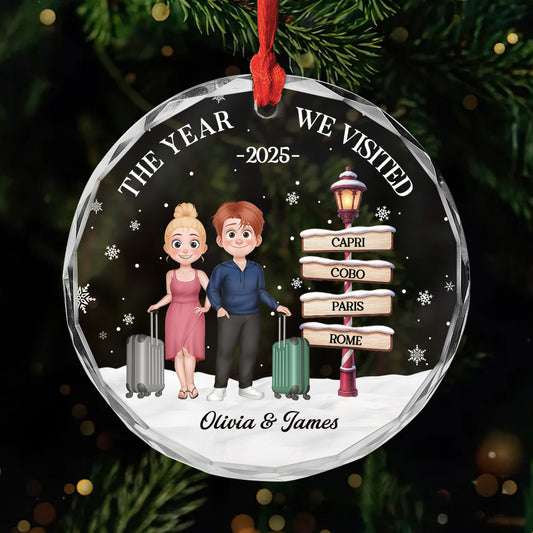 6399OUK1 glass travel christmas ornaments personalized gifts for friend 6399OKYQF