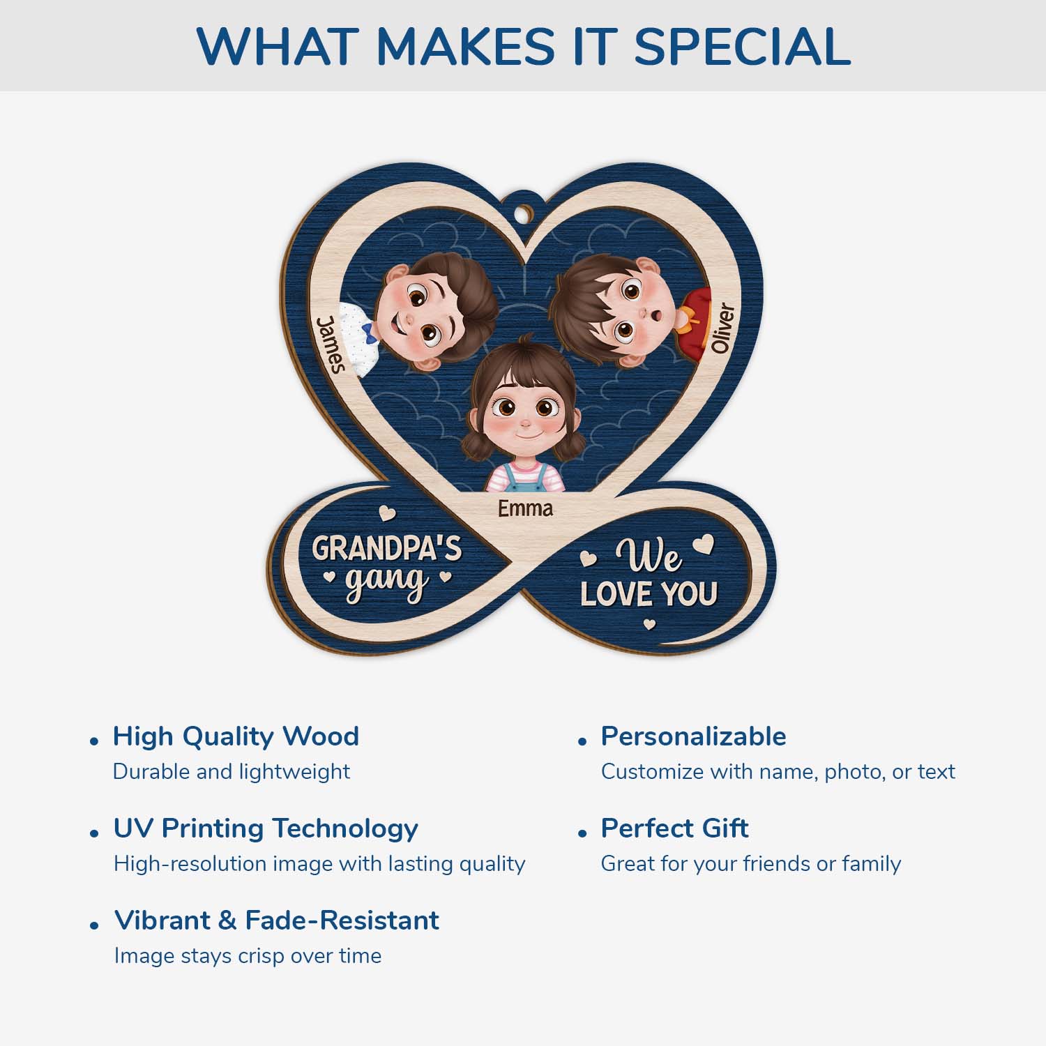 6423OUS4 personalized 2 layered wooden ornament gifts for grandma grandpa 6423O6KMB
