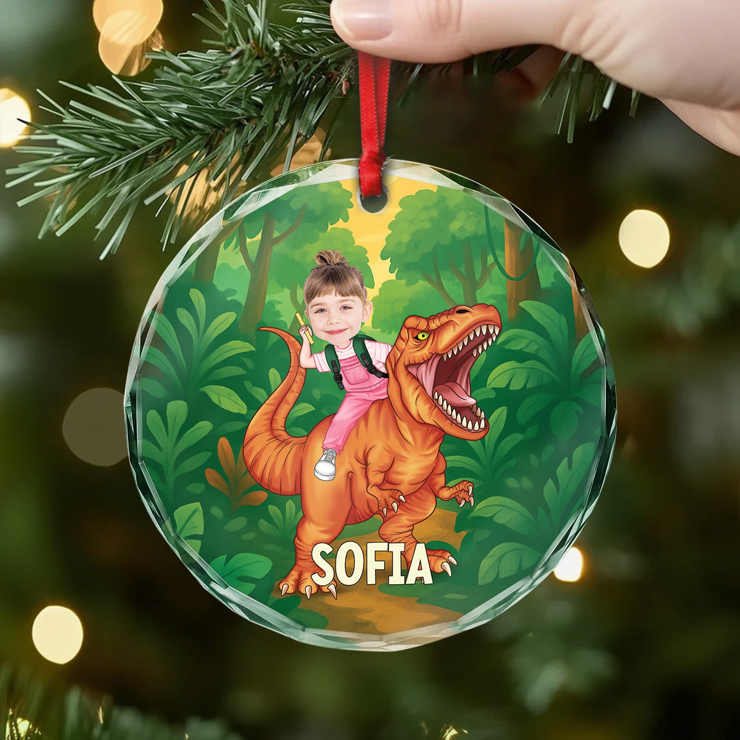 6425OUK2 glass dinosaur christmas ornament_ custom gifts for son daughter 6425O6ZNK