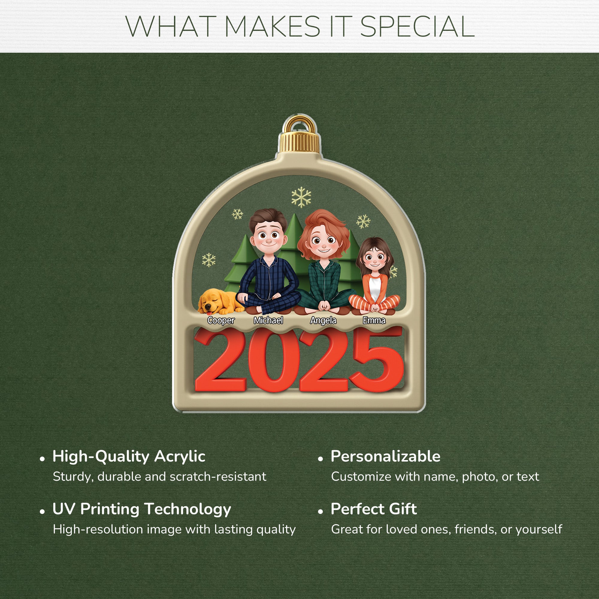 6429OUS4 personalized acrylic ornaments christmas gifts for family with pet 6429OTQMI