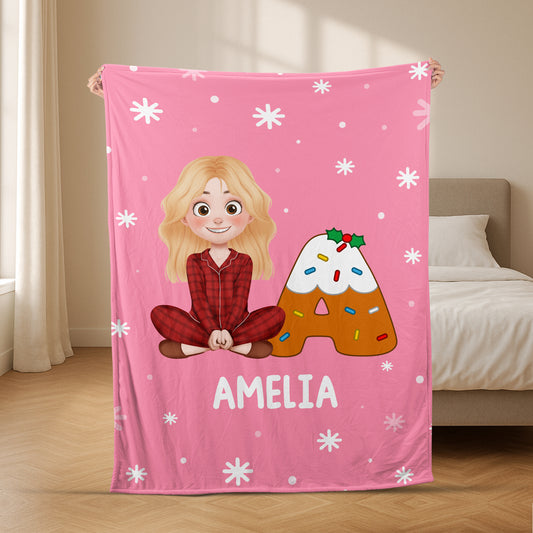 6430BUS2 personalized fleece blankets with names christmas gifts for him her 6430B