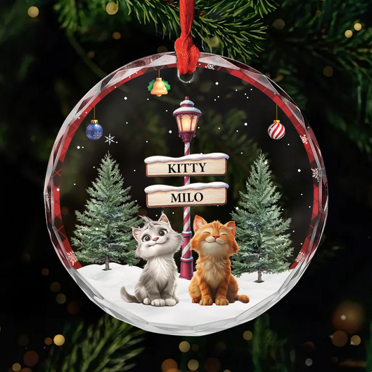 6439OUS1 personalized glass christmas ornaments gifts for cat lovers 6439O8H5D