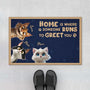 6440DUS1 personalized cat doormat home is where someone runs to greet you 6440D3TZD
