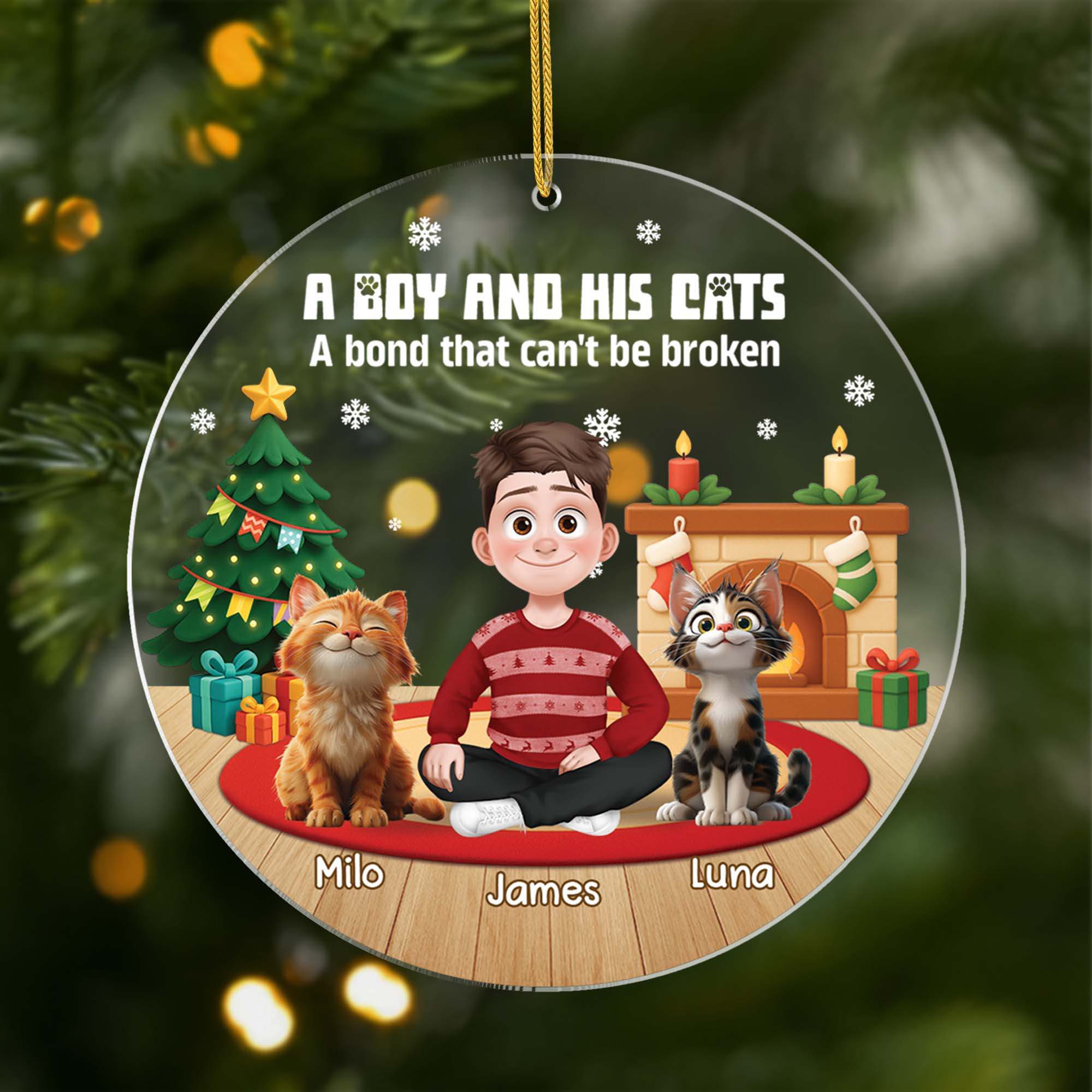 6454OUS1 custom acrylic christmas ornaments xmas gifts for cat owners 6454OKM5C