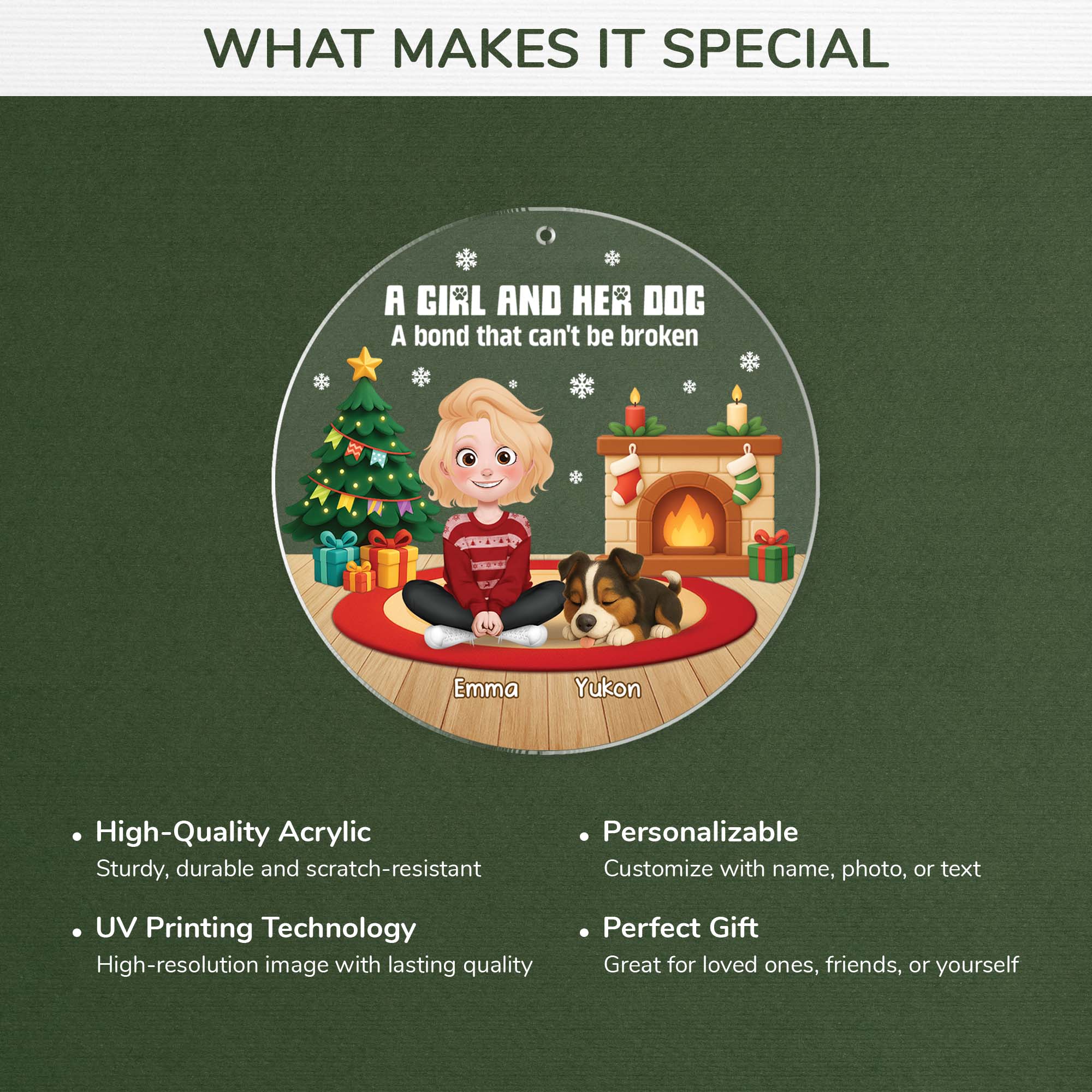 6454OUS4 custom acrylic christmas ornaments xmas gifts for dog owners 6454OKM5C