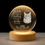 6459LUS1 crystal ball lamp with pet photo personalized cat memorial gifts 6459LKPMC