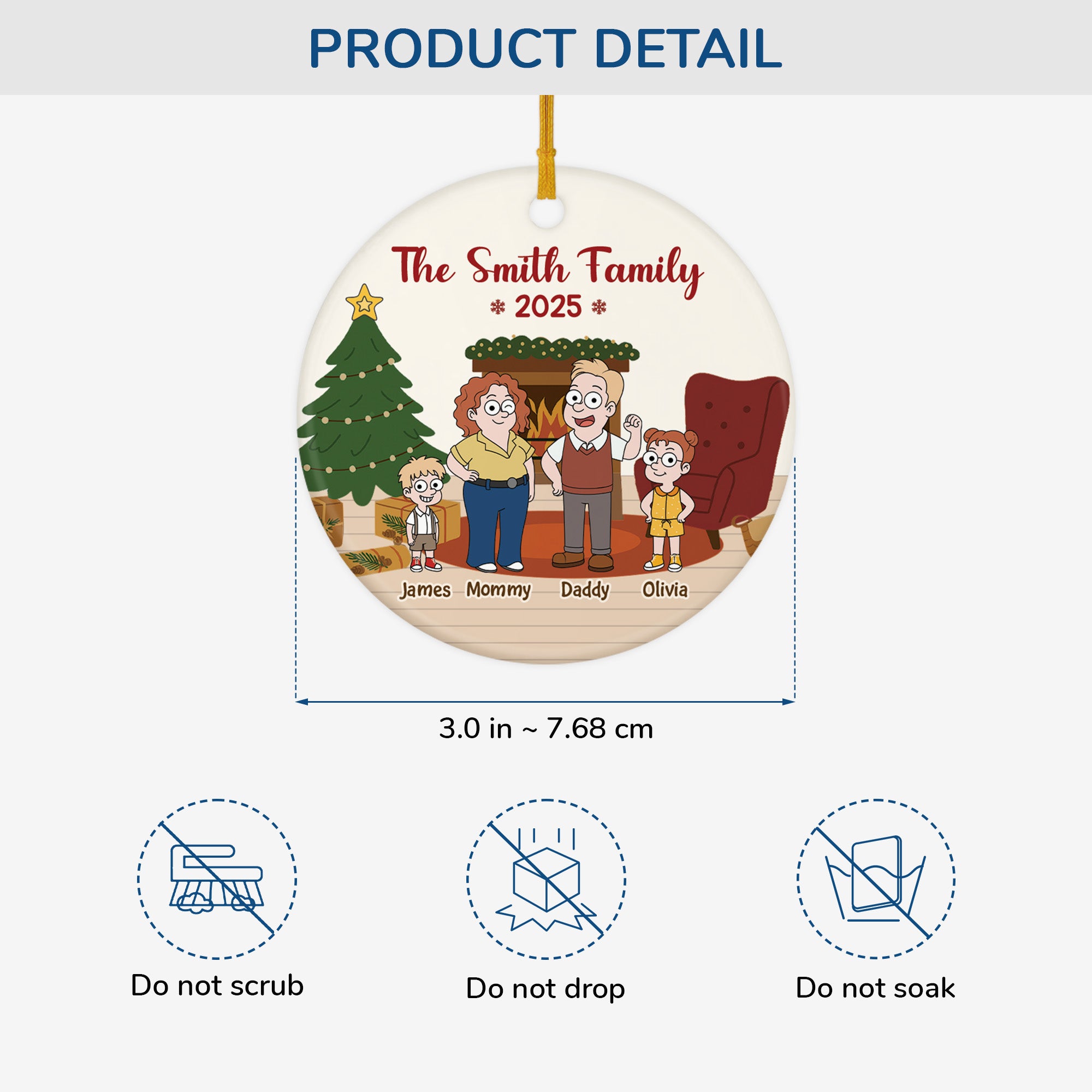 6460OUS3 personalized ceramic christmas ornaments xmas gifts for family 6460O3KTI