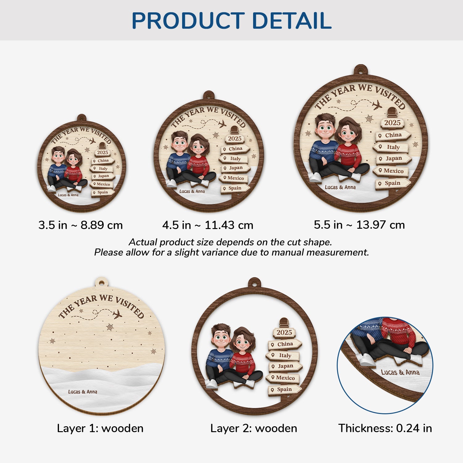 6462OUS3 custom 2 layered wood xmas ornaments_ gifts for couples who travel_ 6462O3QZG