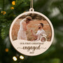 6473OUS1 first christmas engaged ornament custom 2 layered wooden photo ornament for couples 6473OTQWG