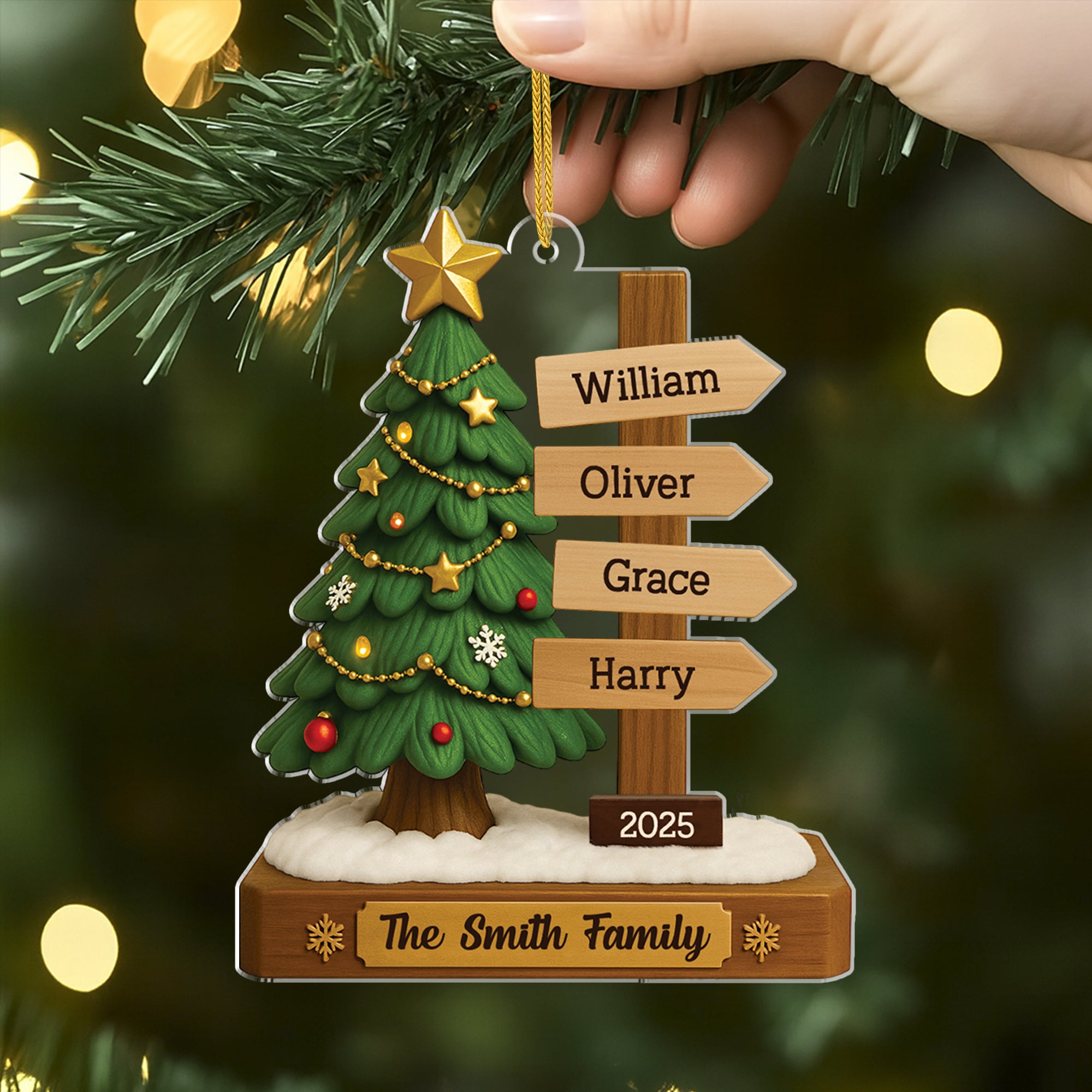 6480OUS2 acrylic christmas tree ornaments with names custom gifts for family 6480OTPWI
