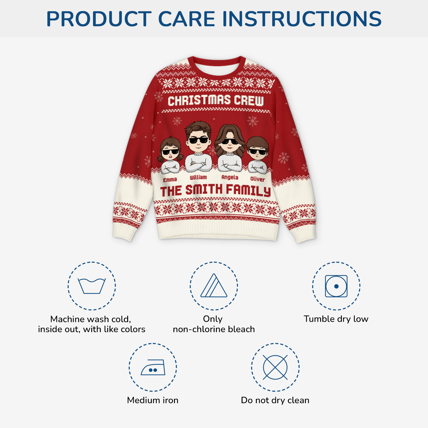 6488WUK4 personalised christmas crew ugly christmas sweaters for family 6488W