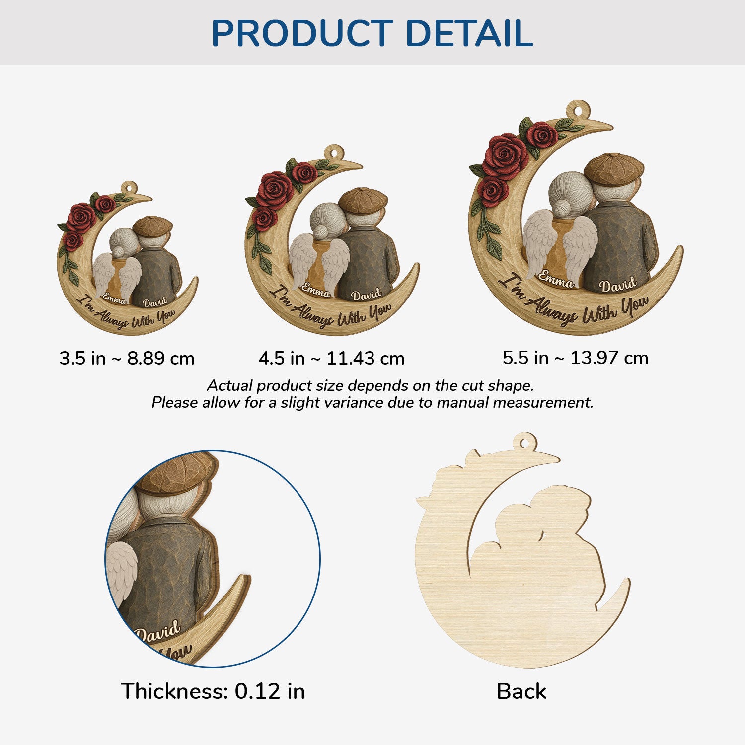 6508OUS3 custom 1 layered wooden christmas ornaments memorial gifts for couples 6508O3QAG