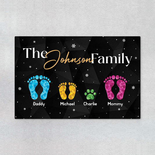 6521DUS1 family footprint doormat personalized gift for family 6521D3KMI