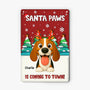 6527EUS1 3d printing effect metal santa paws is coming to town sign custom dog christmas gifts 6527E3KTC