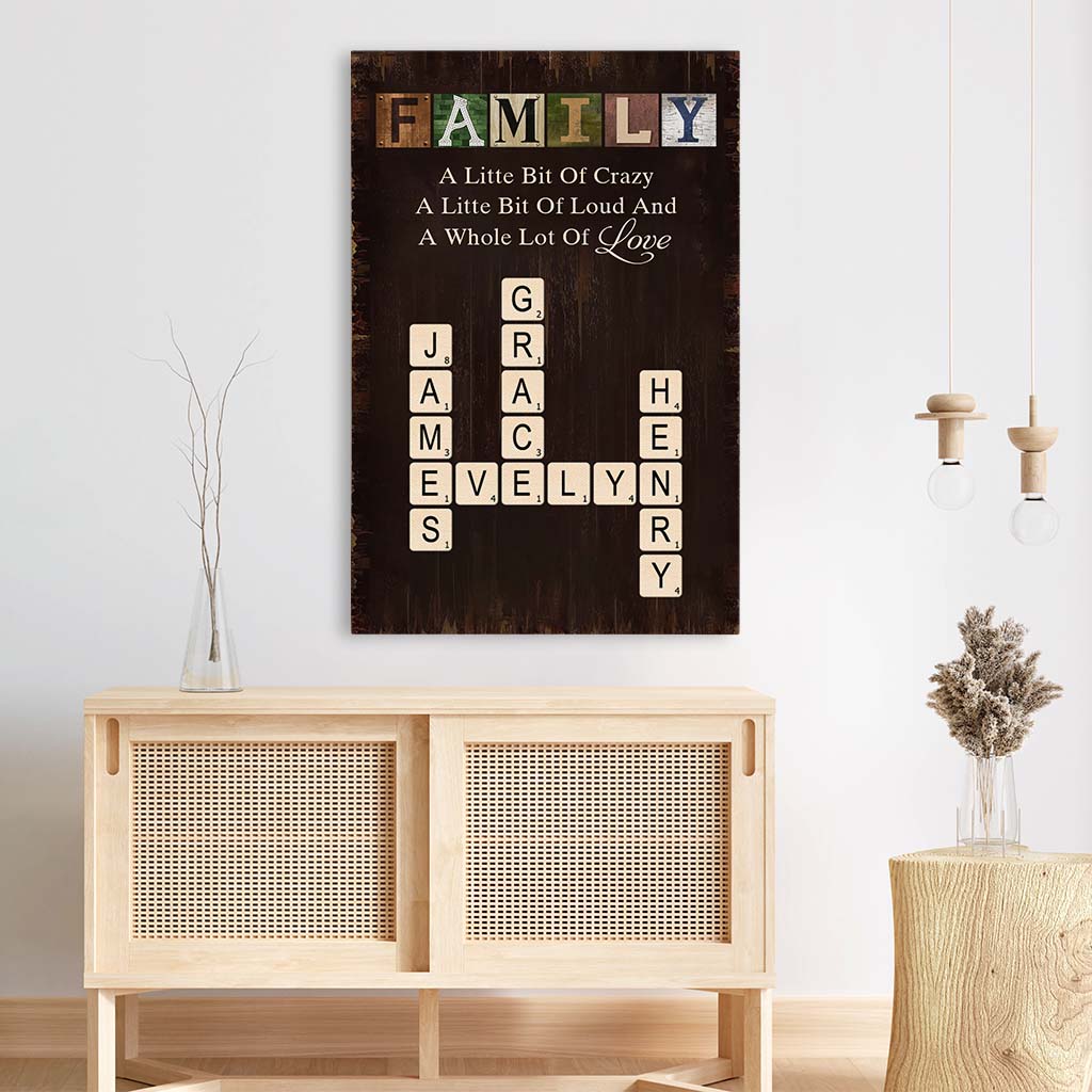 6542CUS3 family a little bit of crazy personalized family name crossword canvas_ 6542C8ZZI