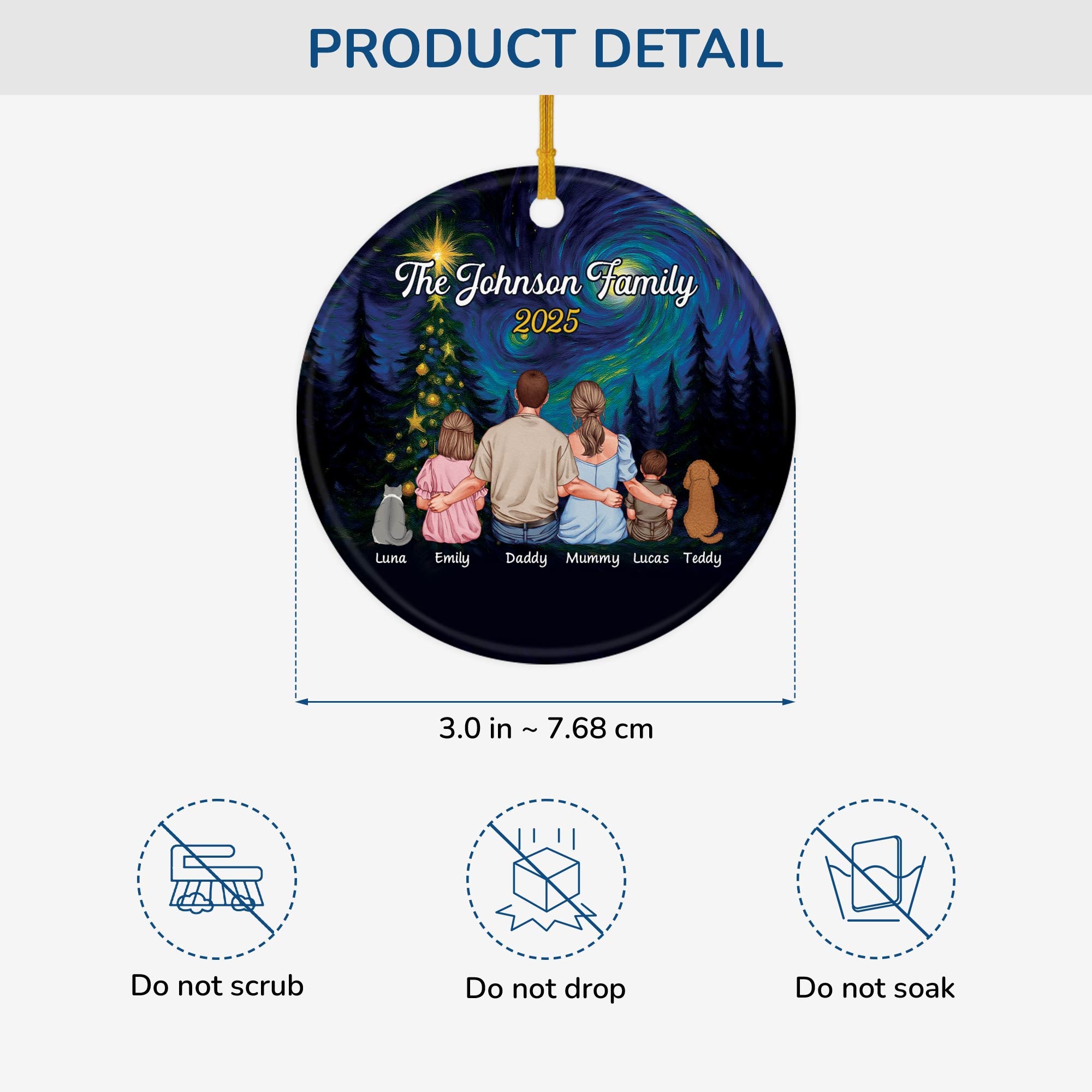 6545OUk3 ceramic family christmas ornaments custom gifts for couples with pet 6545O6ZAI