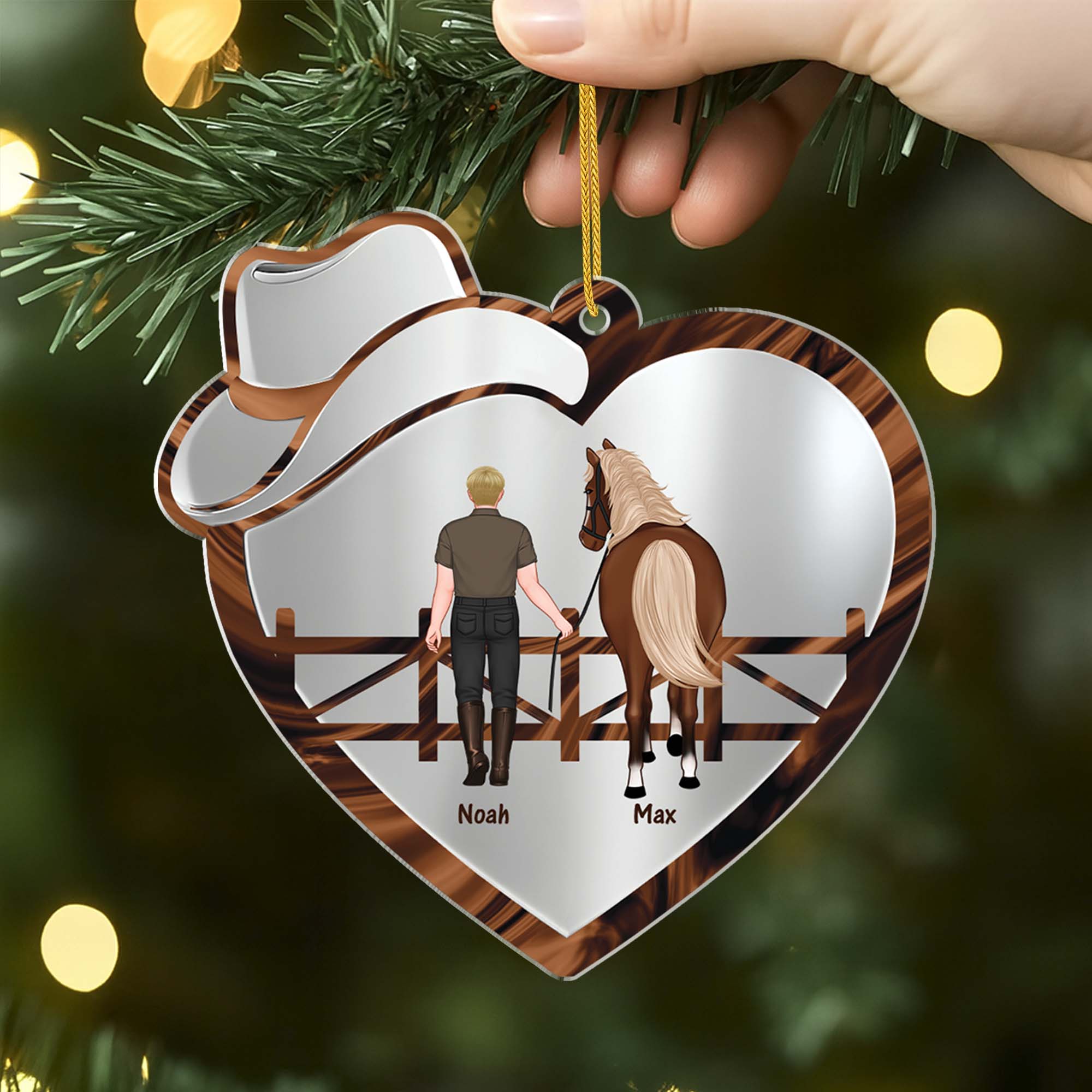 6546OUS2 personalized acrylic horse ornament christmas gifts for horse lovers 6546O6PAU