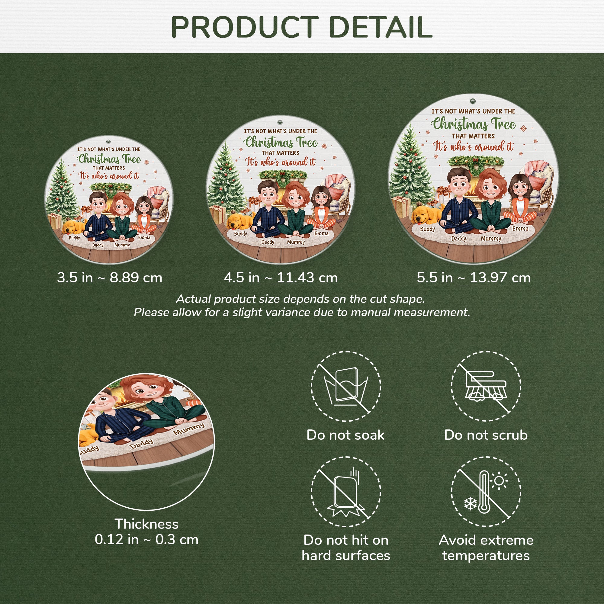 6548OUK3 custom family christmas ornaments acrylic its not whats under the tree that matters 6548O6YZI