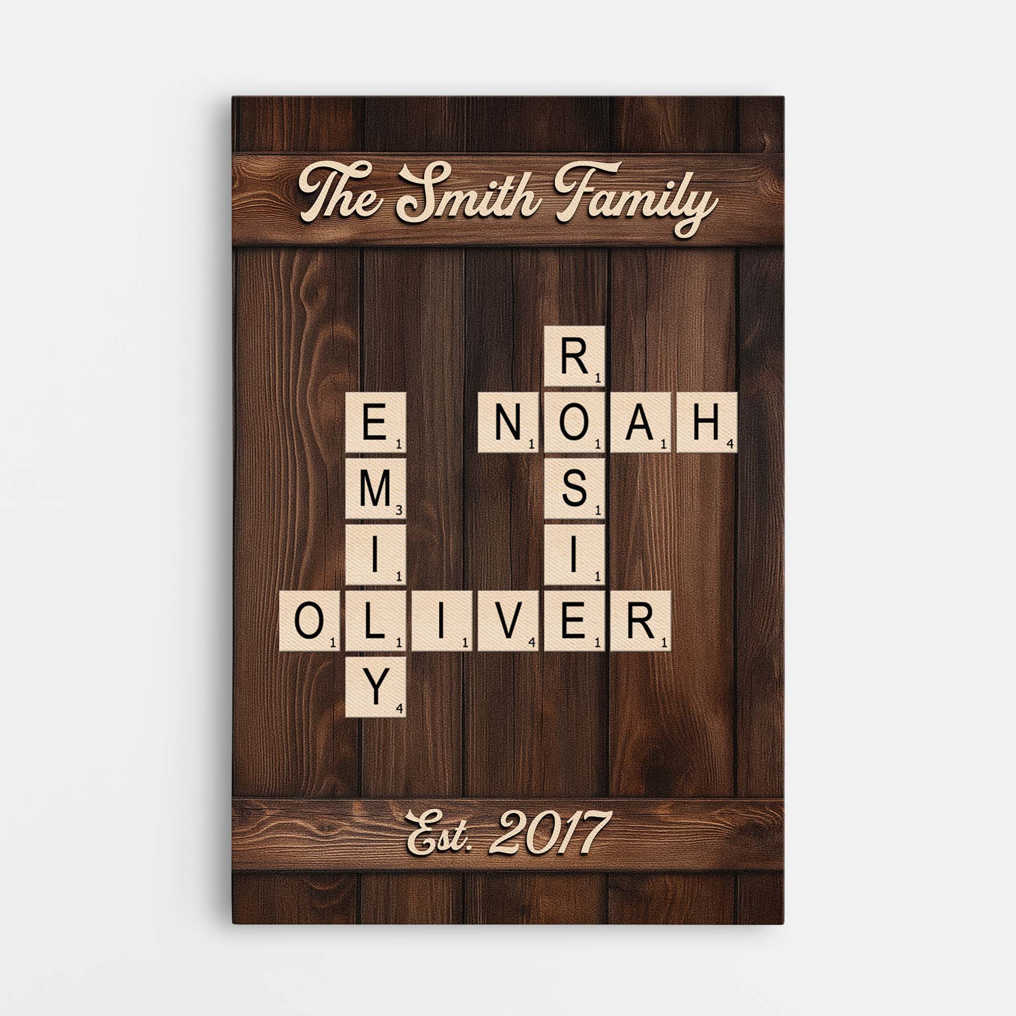 6565CUS1 family name crossword wall art personalized family gifts 6565C8ZZI
