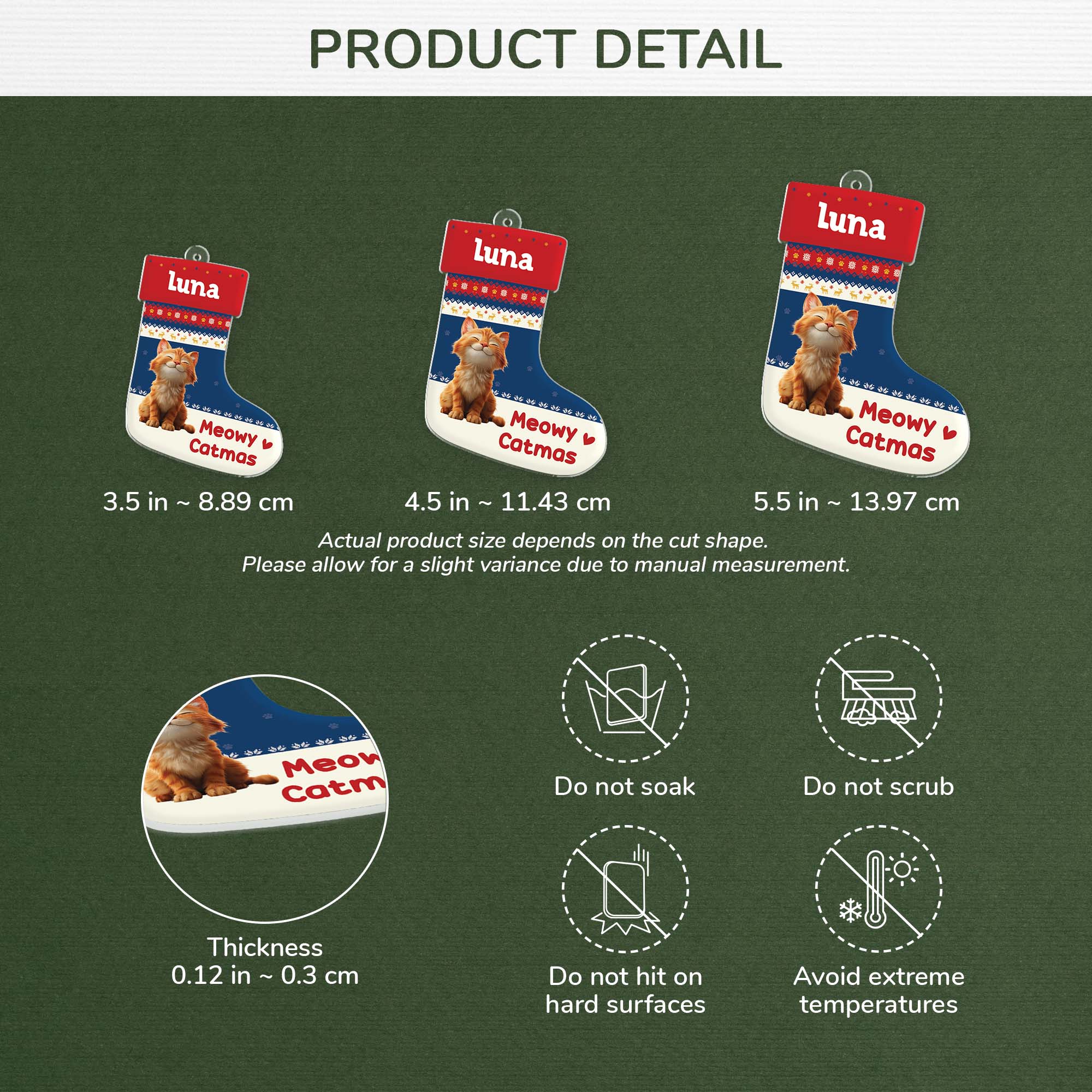 6573OUS3 acrylic cat christmas ornaments personal gifts for cat lovers 6573OTQAD