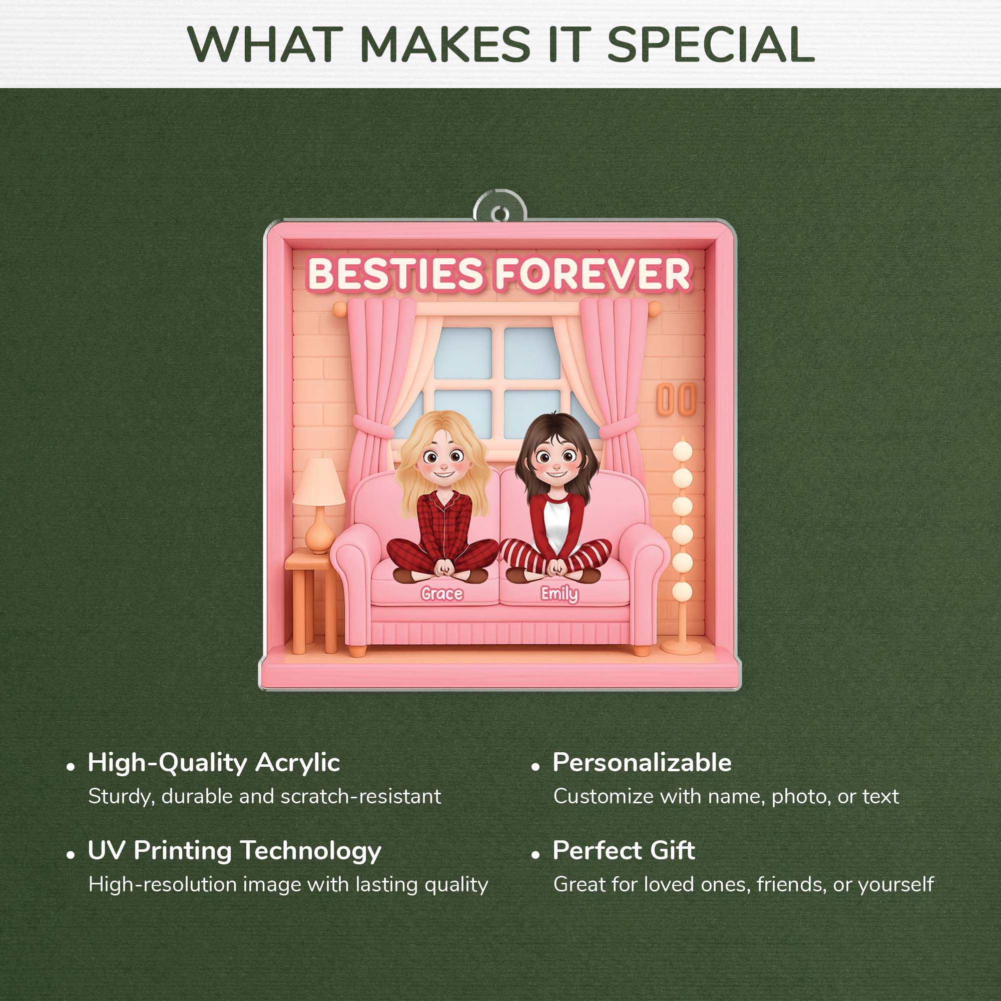 6585OUS4 3d printing effect acrylic christmas ornaments custom gifts for friends 6585OKQAF