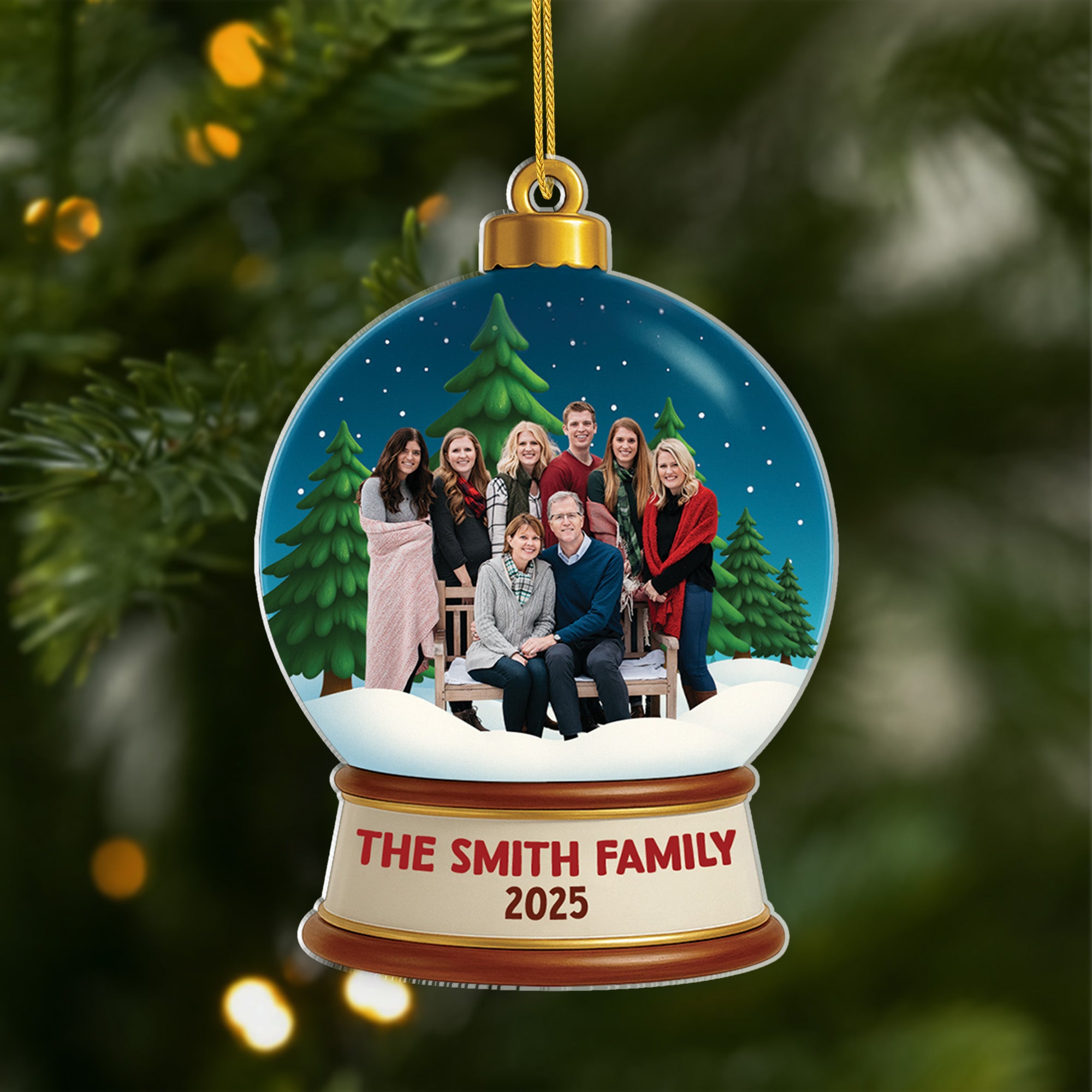6590OUS1 3d printing effect acrylic snow globe christmas ornament custom family photo gift 6590O8QMI