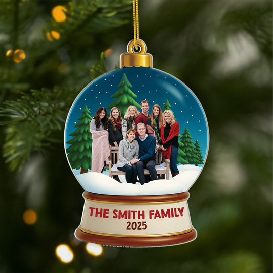 6590OUS1 3d printing effect acrylic snow globe christmas ornament custom family photo gift 6590O8QMI