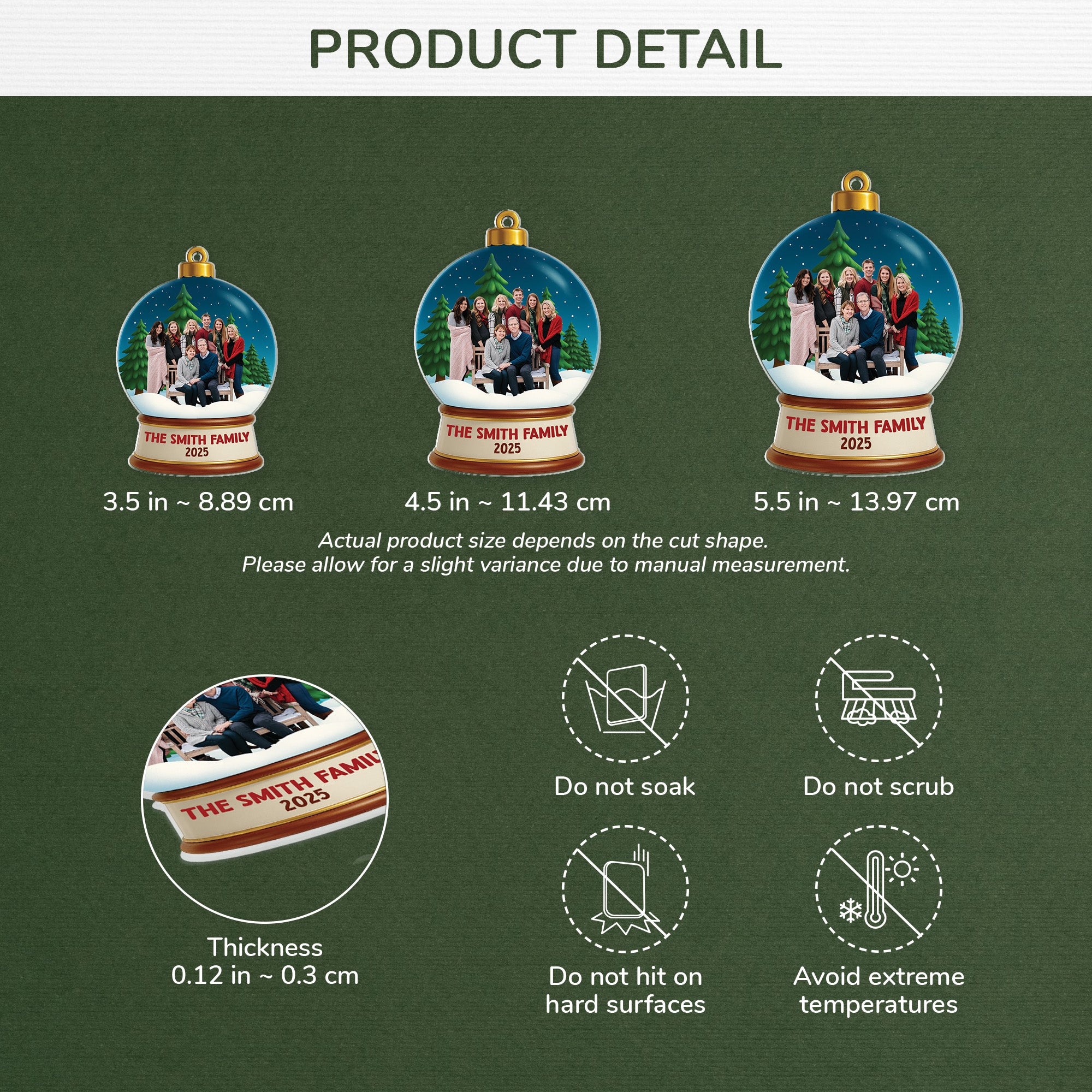 6590OUS3 3d printing effect acrylic snow globe christmas ornament custom family photo gift 6590O8QMI