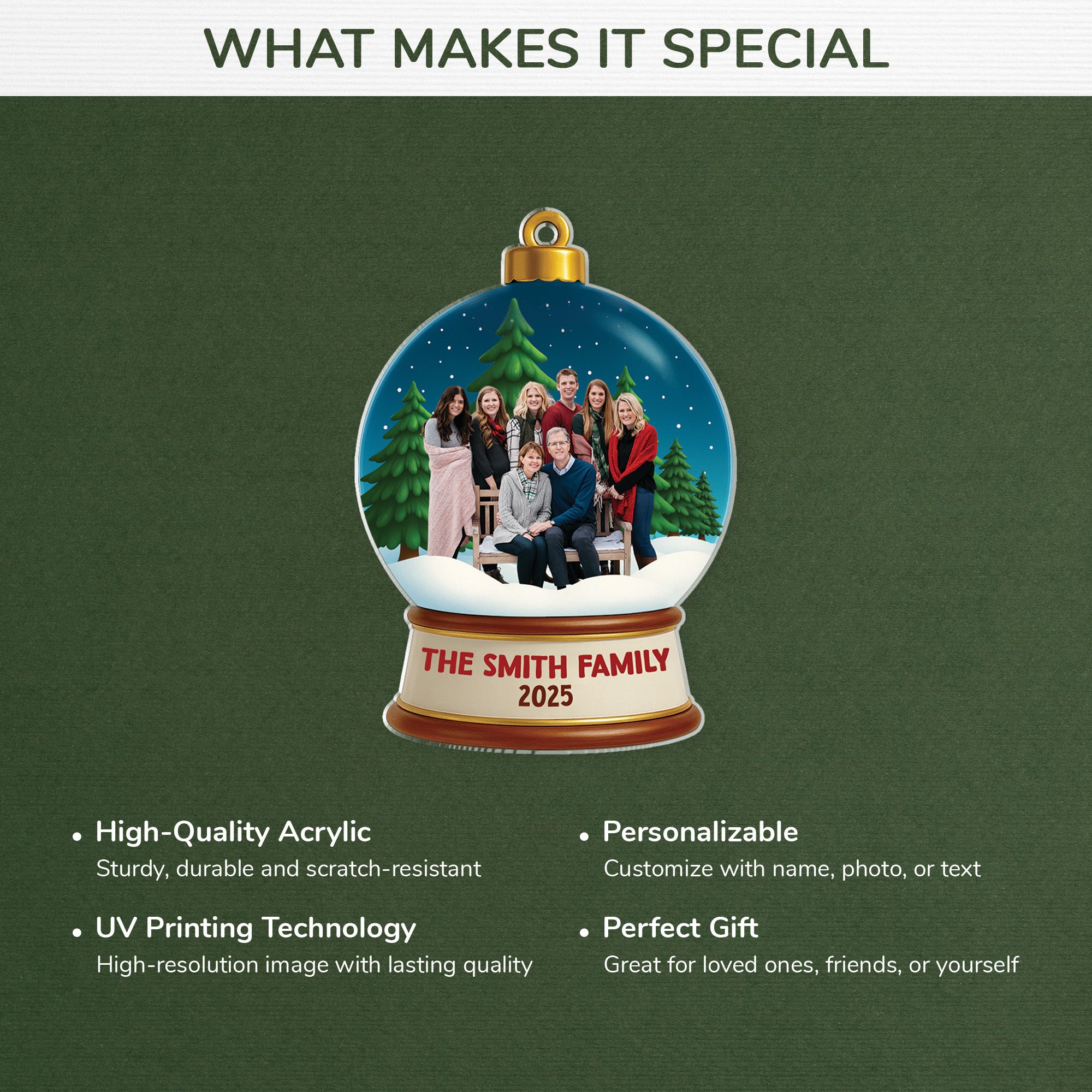 6590OUS4 3d printing effect acrylic snow globe christmas ornament custom family photo gift 6590O8QMI