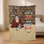 6595BUS2 just a girl who loves books blanket_ custom gifts for book lovers 6595B
