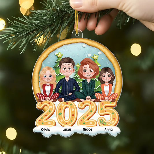 6597OUK2 3d printing effect personalized acrylic family christmas ornaments with pets_ 6597OTYCI