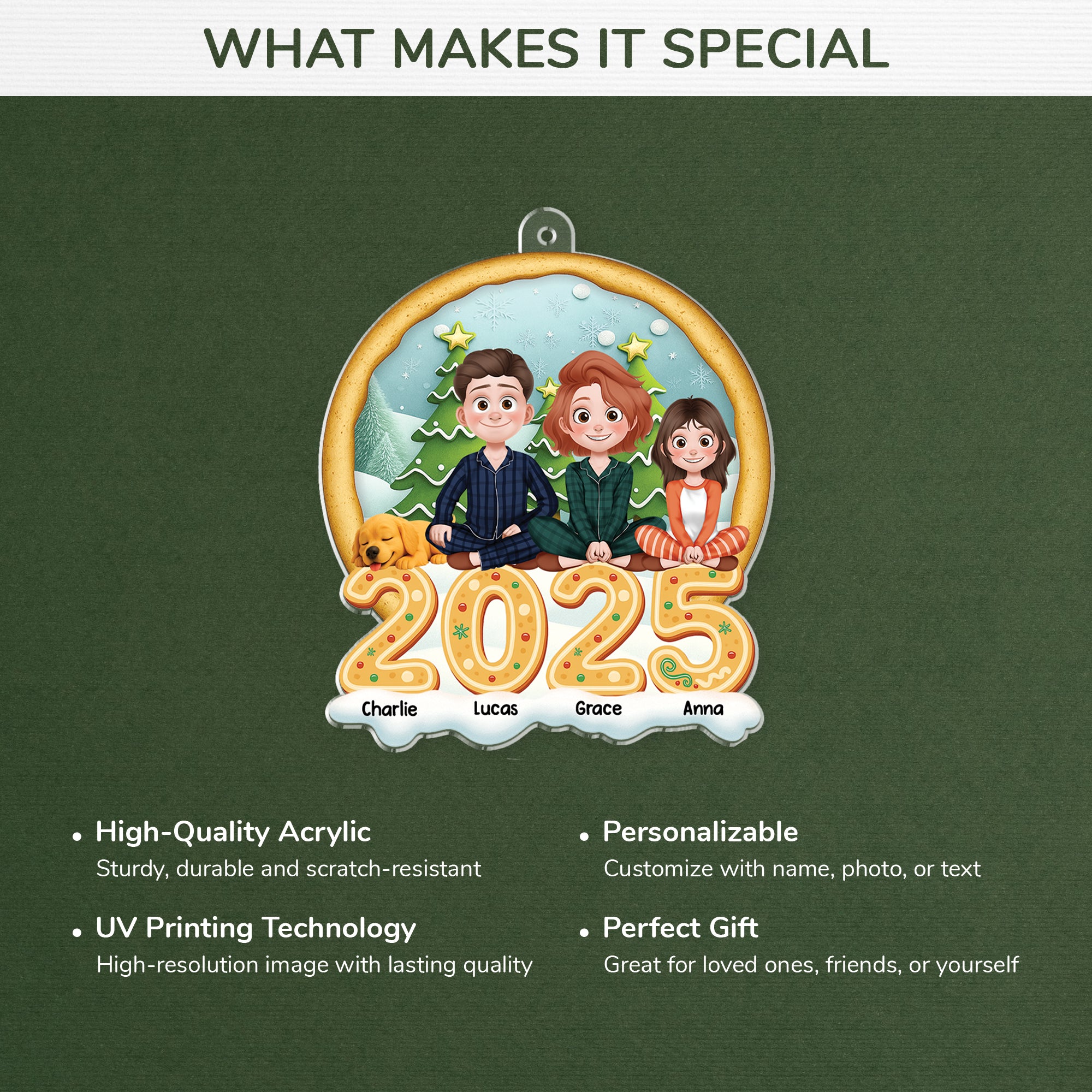 6597OUK4 3d printing effect personalized acrylic family christmas ornaments with pets_ 6597OTYCI