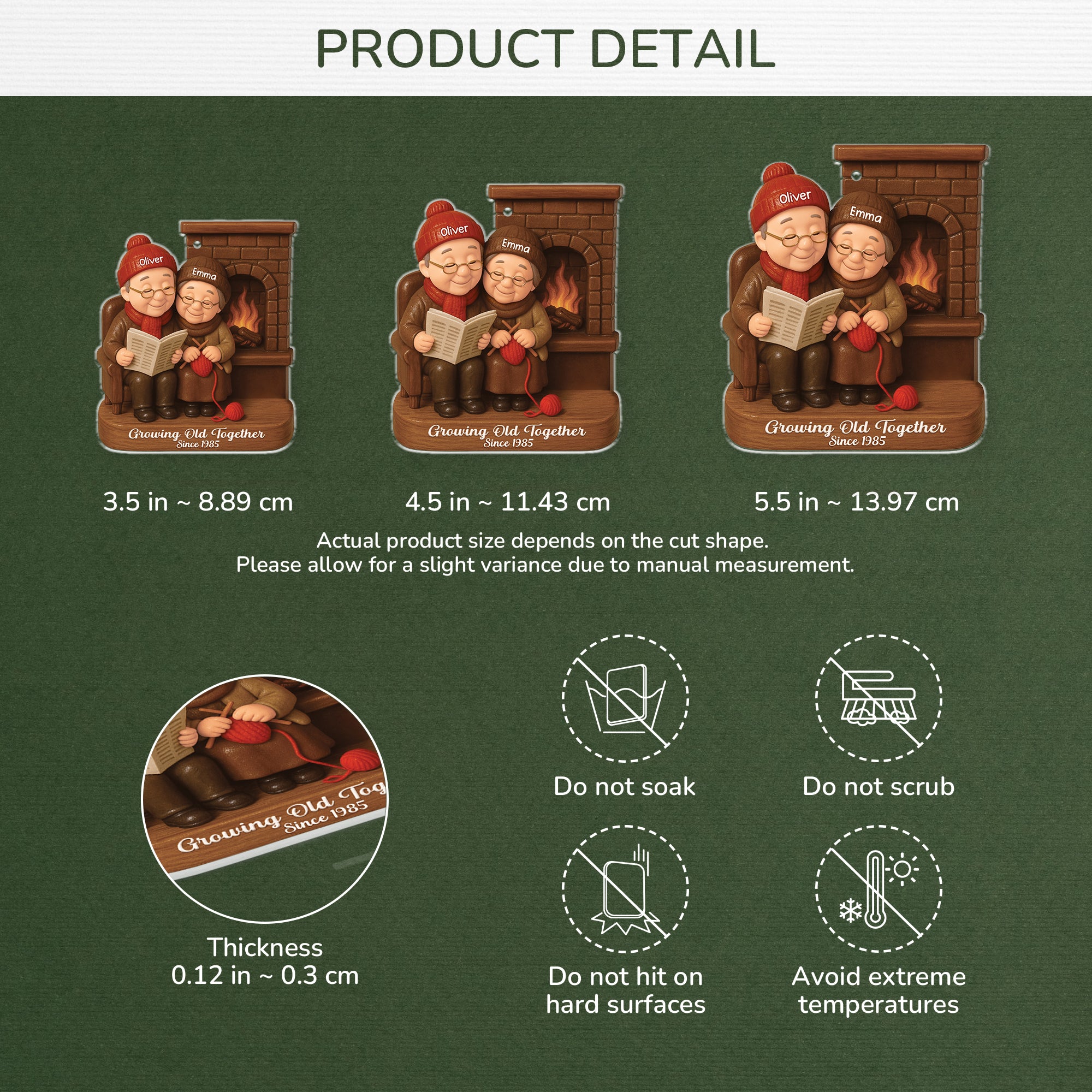 6608OUS3 3d printing effect acrylic growing old together since ornament custom couples christmas gifts 6608OKMZG