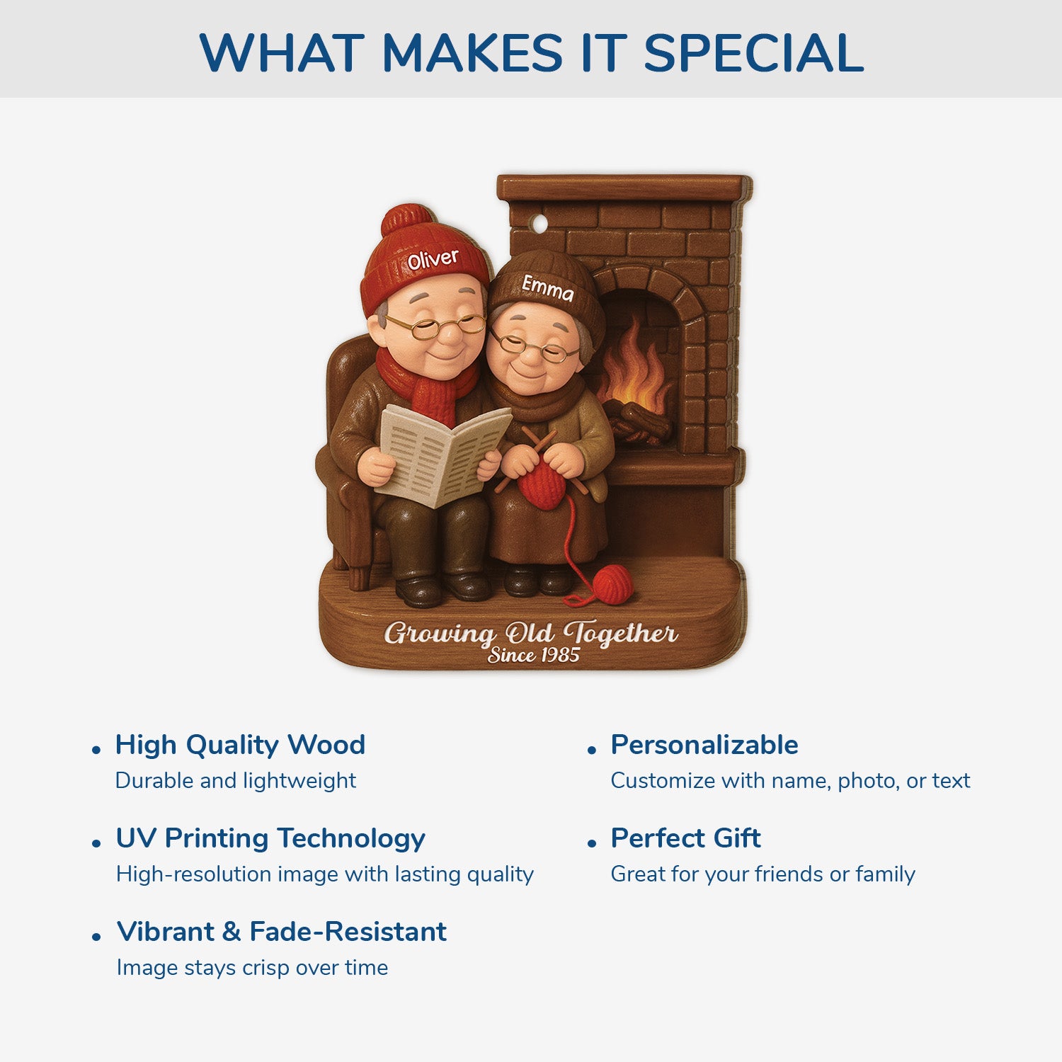 6608OUS4 3d printing effect custom 1 layered wooden ornaments christmas gifts for old couples 6608OKM5G