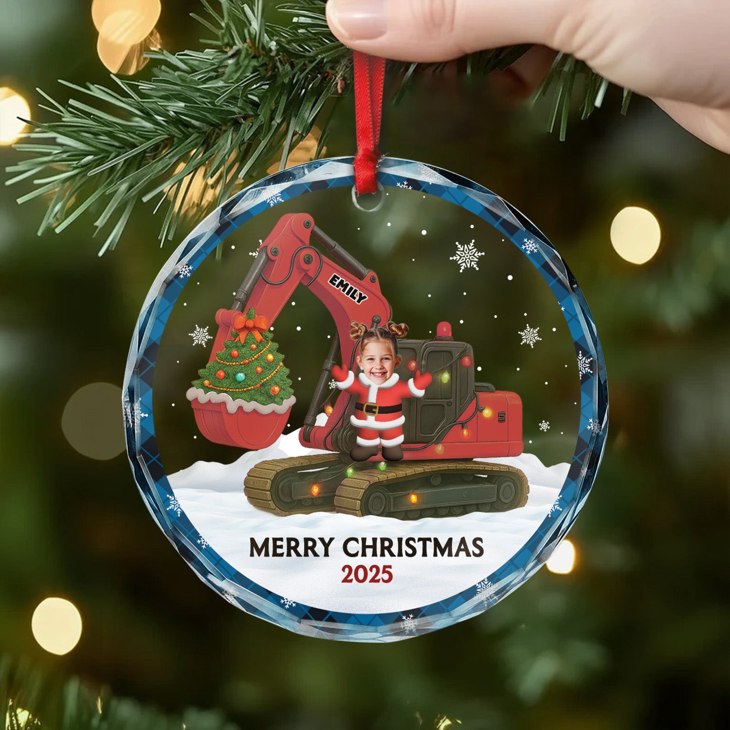 6616OUS2 glass i dig christmas ornament with face personalized gifts for kids 6616OKQ5K