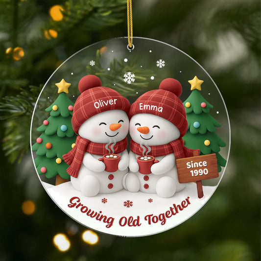 6623OUS1 acrylic snowman ornament_ personalized christmas gift for couples 6623OKQ5G