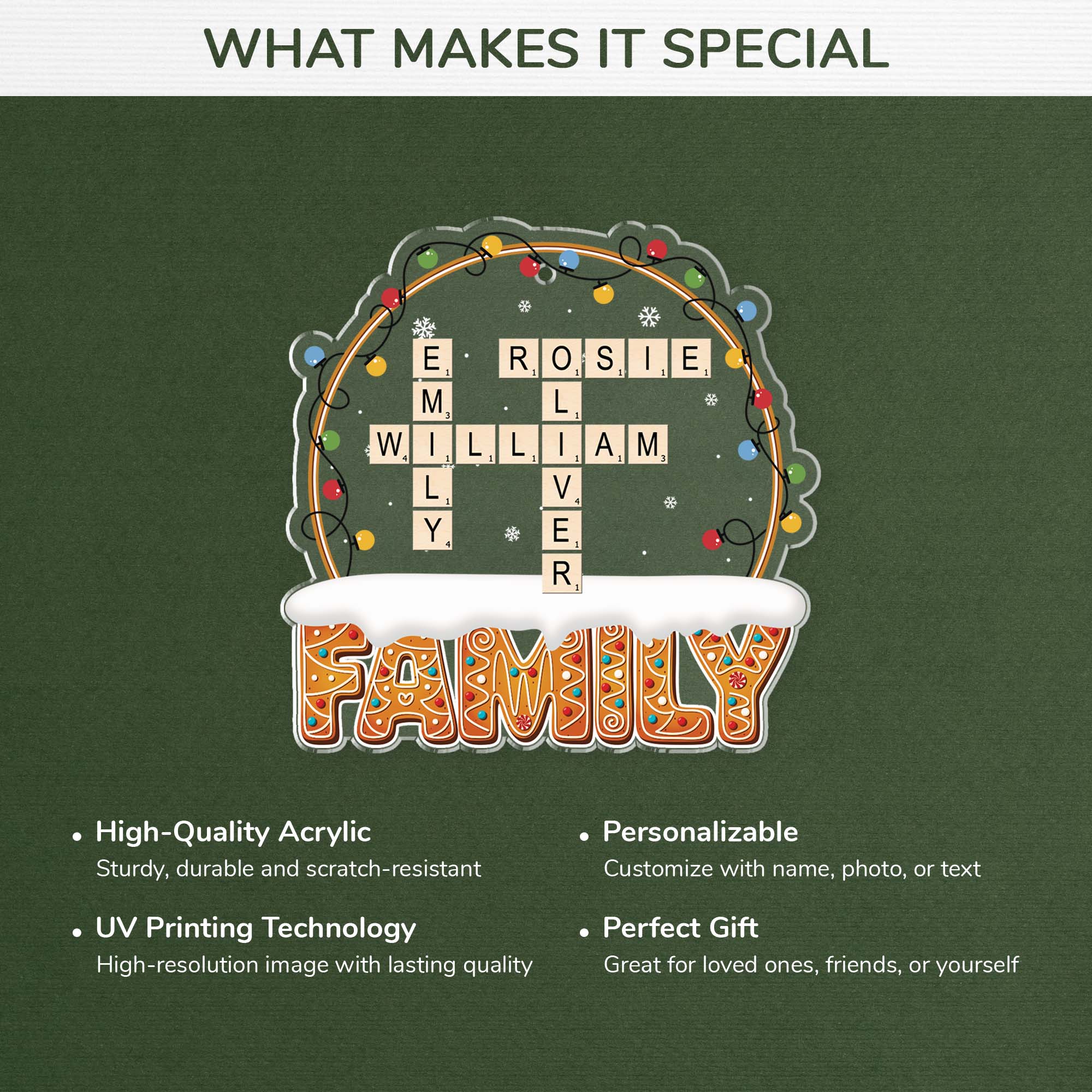 6630OUS4 custom acrylic christmas ornaments crossword puzzle family names_ 6630O6M5I
