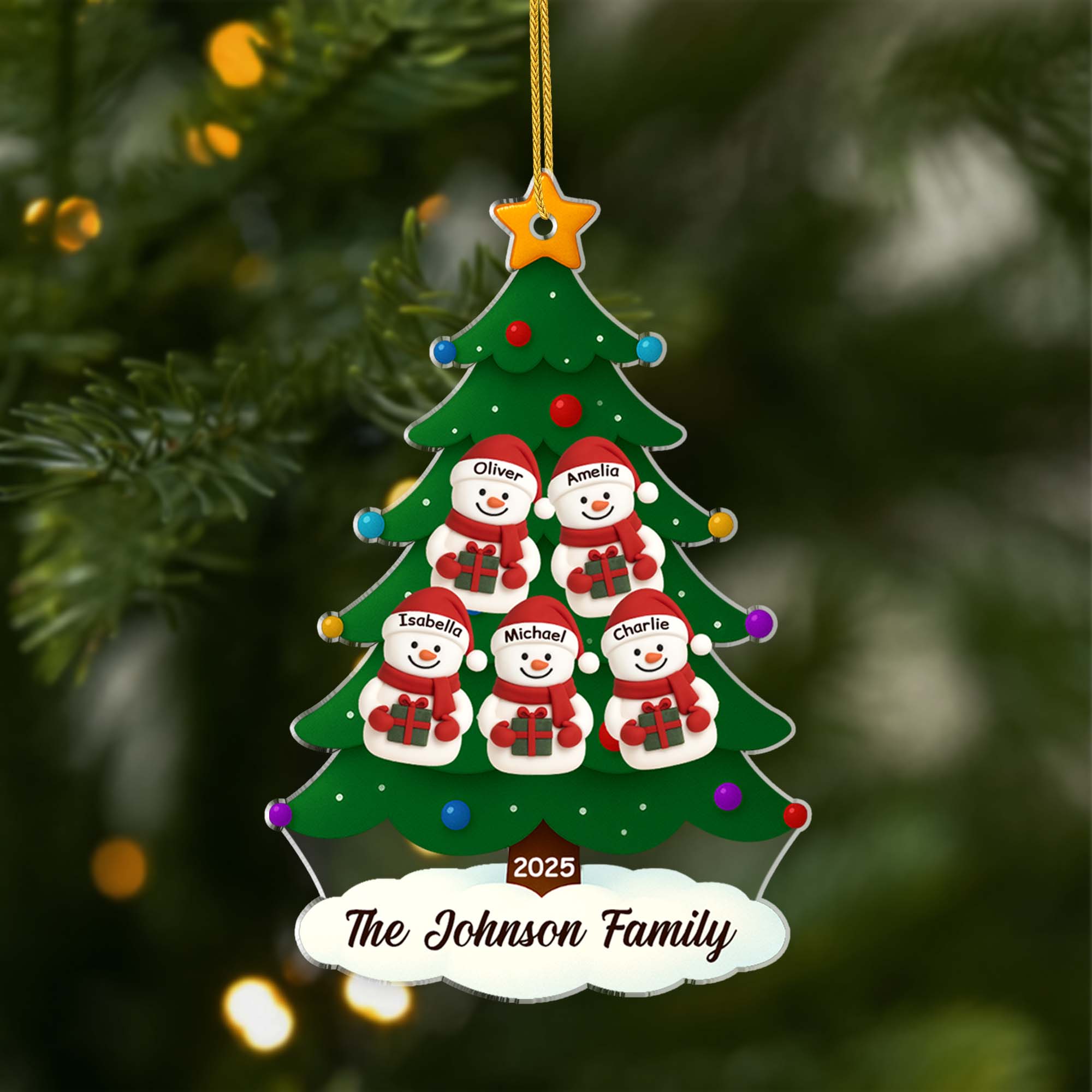 6632OUS1 acrylic snowman family ornament_ custom christmas tree ornaments_ 6632O3TWI