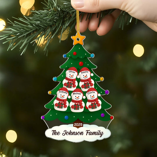 6632OUS2 acrylic snowman family ornament_ custom christmas tree ornaments_ 6632O3TWI