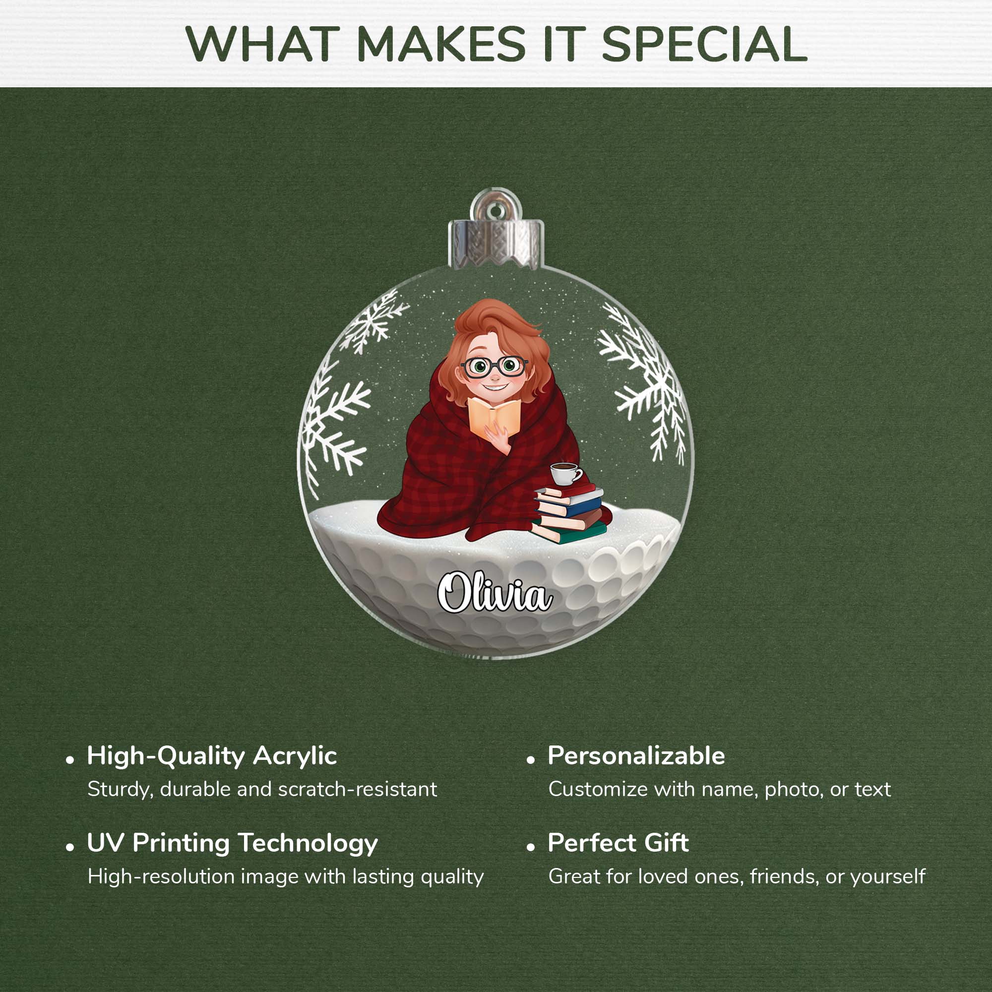 6635OUS4 acrylic book lover ornament_ personalized christmas gift 6635O3Q5A