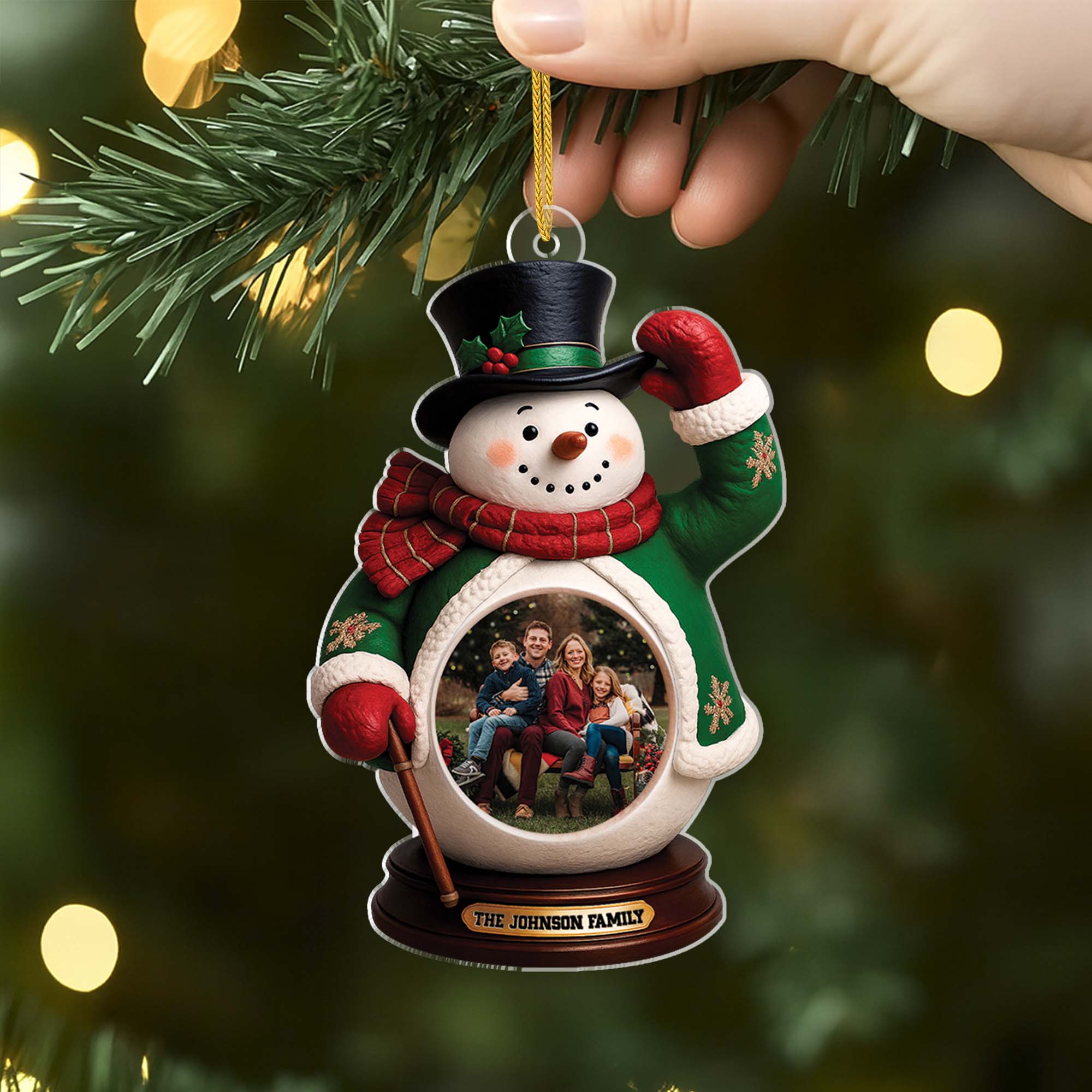 6639OUS2 3d printing effect acrylic snowman christmas ornaments with photo custom family gifts_ 6639OTQ5I