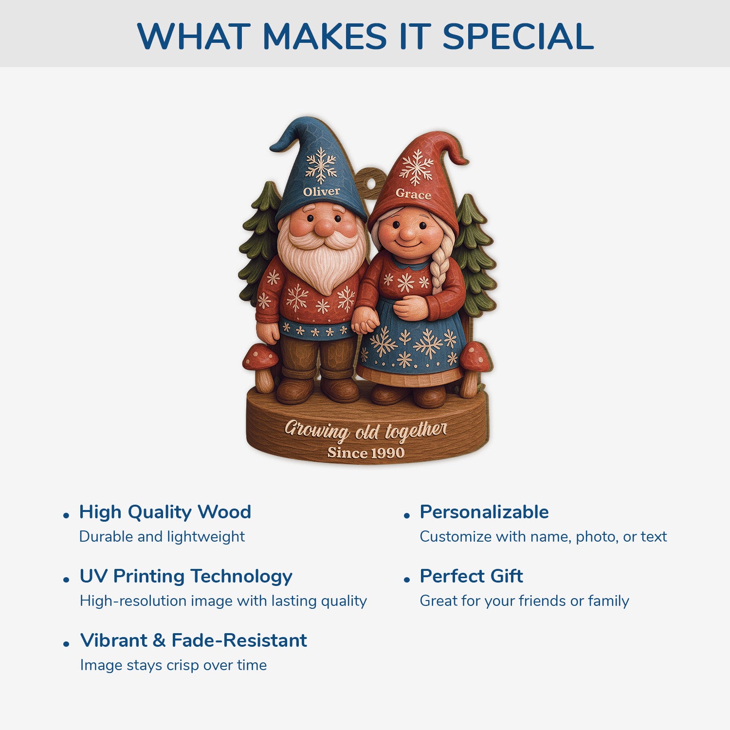 6647OUS1 3d printing effect 1 layered wooden gnome ornament custom couples christmas gifts 6647OKLMG_4