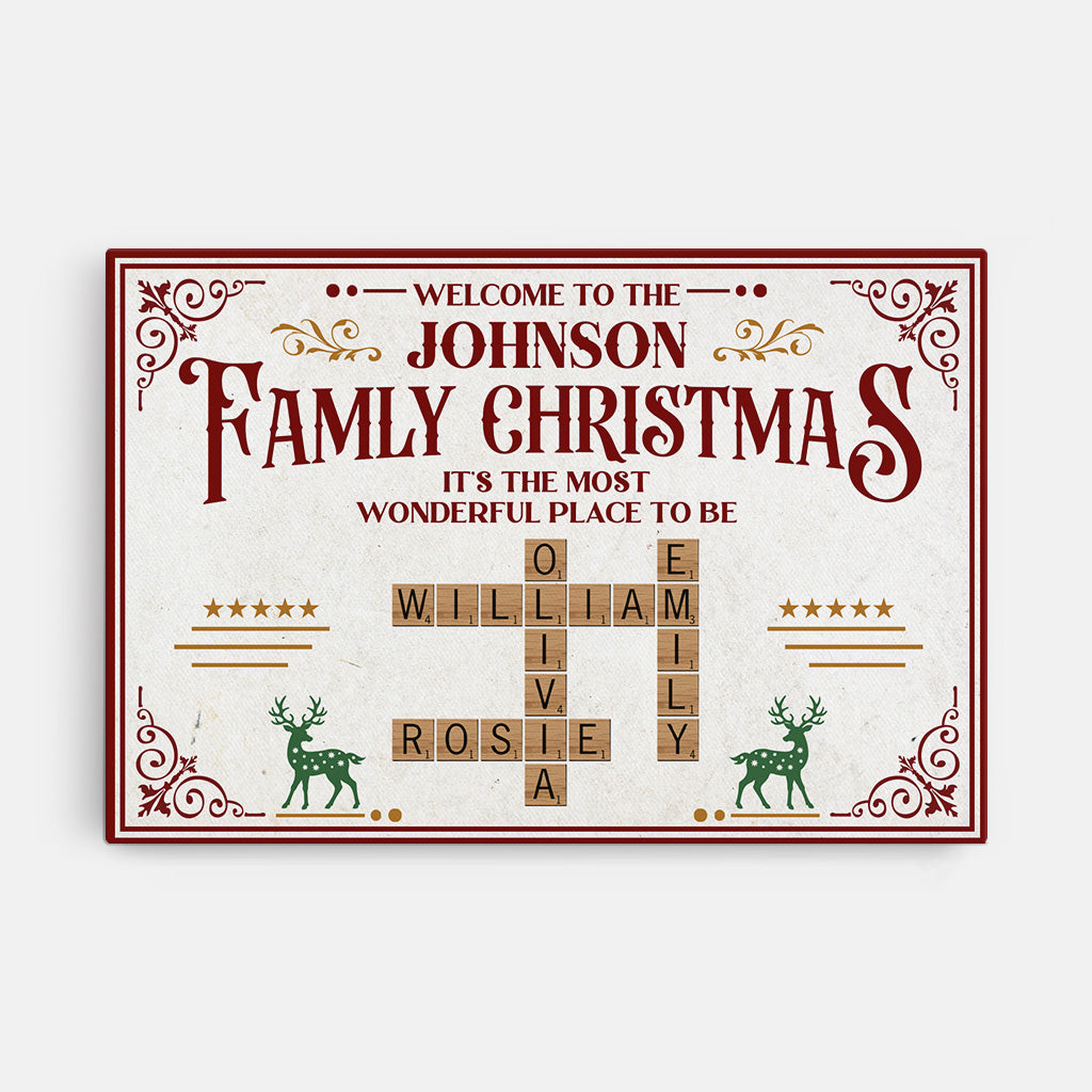 6650CUS1 personalized christmas canvas family crossword wall art 6650C8ZMI
