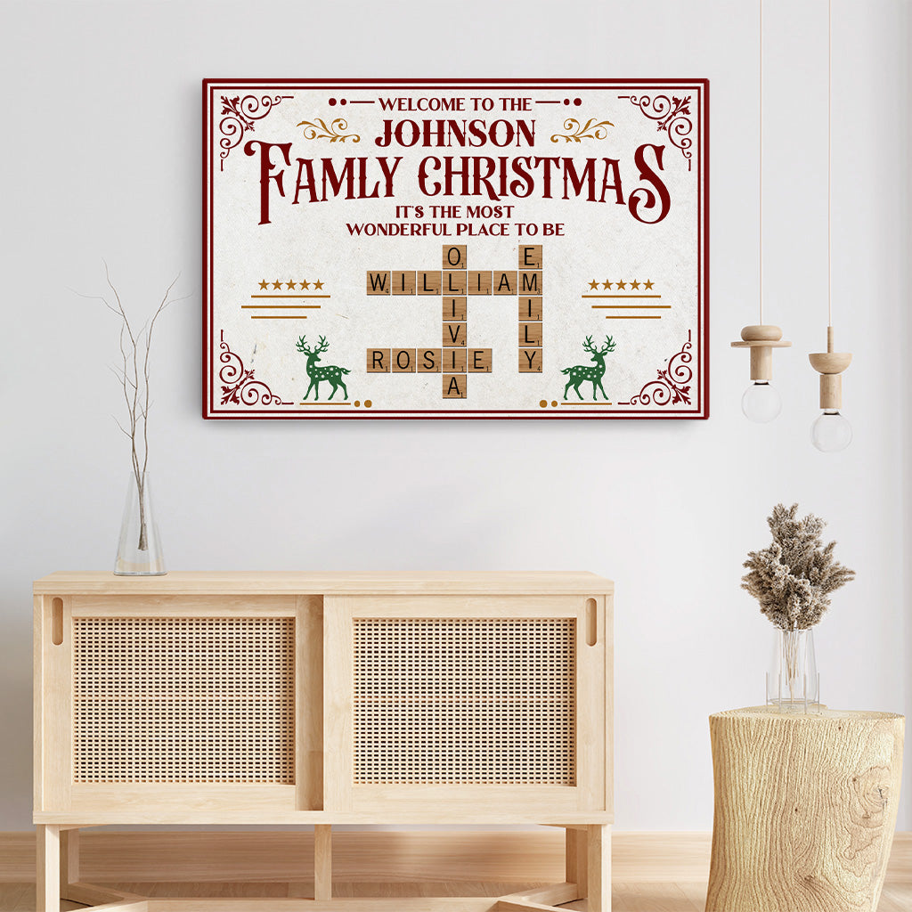 6650CUS3 personalized christmas canvas family crossword wall art 6650C8ZMI