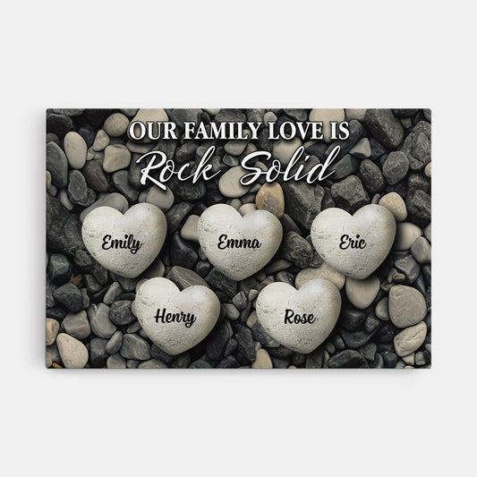 6661CUS1 our family love is rock solid canvas personalized family gifts 6661C8LAI_1