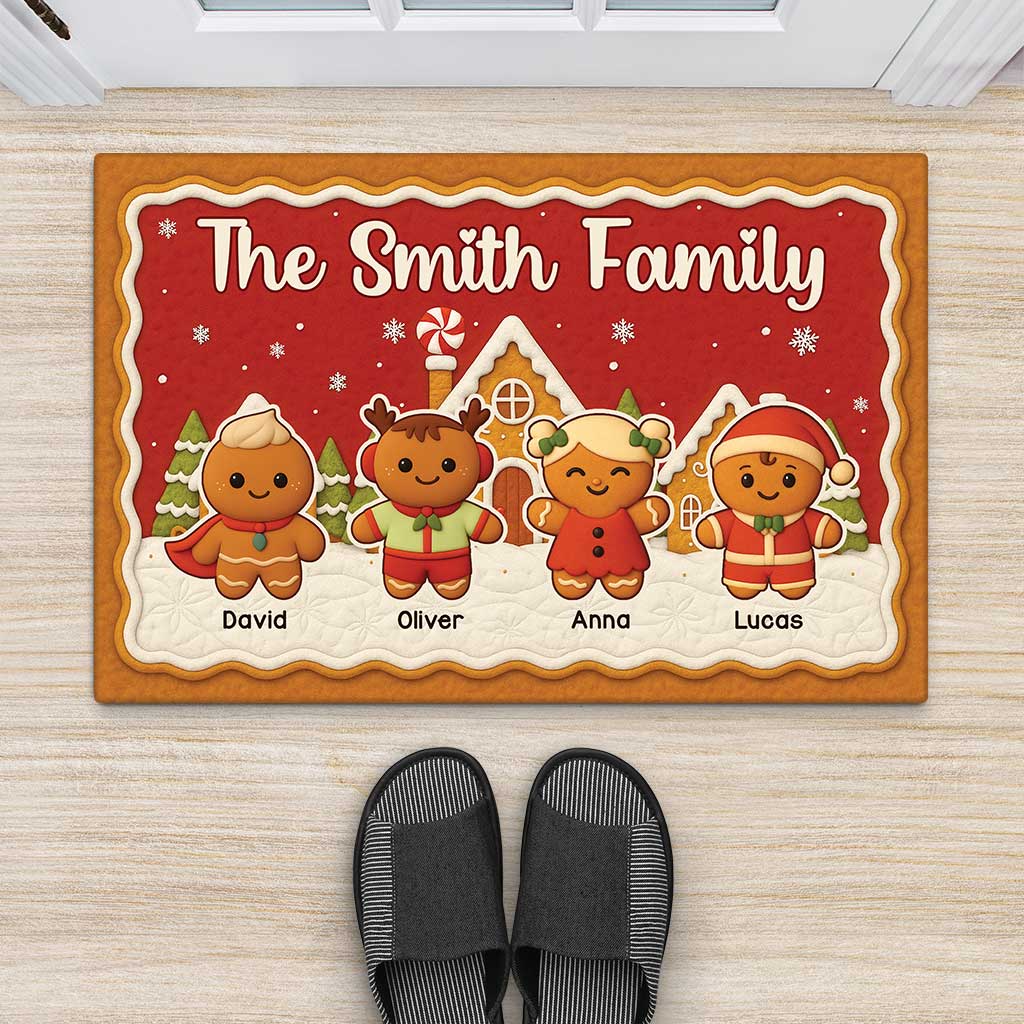 6664DUS1 gingerbread christmas doormat personalized gift for family 6664D86WI2