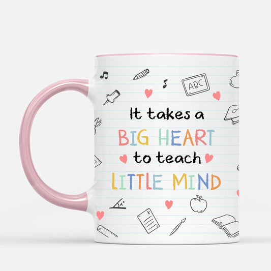 6665MUS2 it takes a big heart to teach little minds mug custom teacher gifts 6665MKQWT