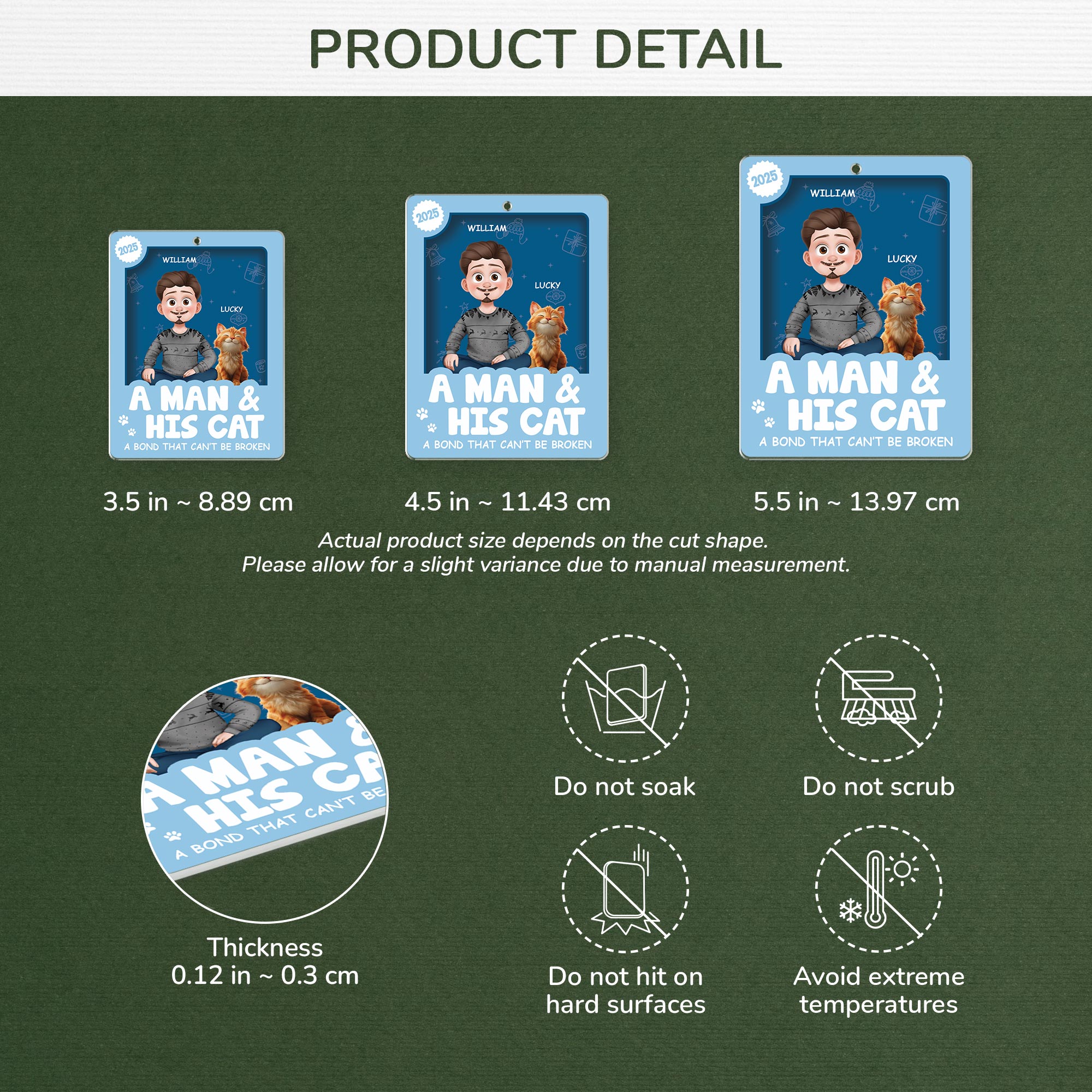 6669OUS3 3d printing effect acrylic christmas ornaments custom gifts for cat lovers 6669OKZAD