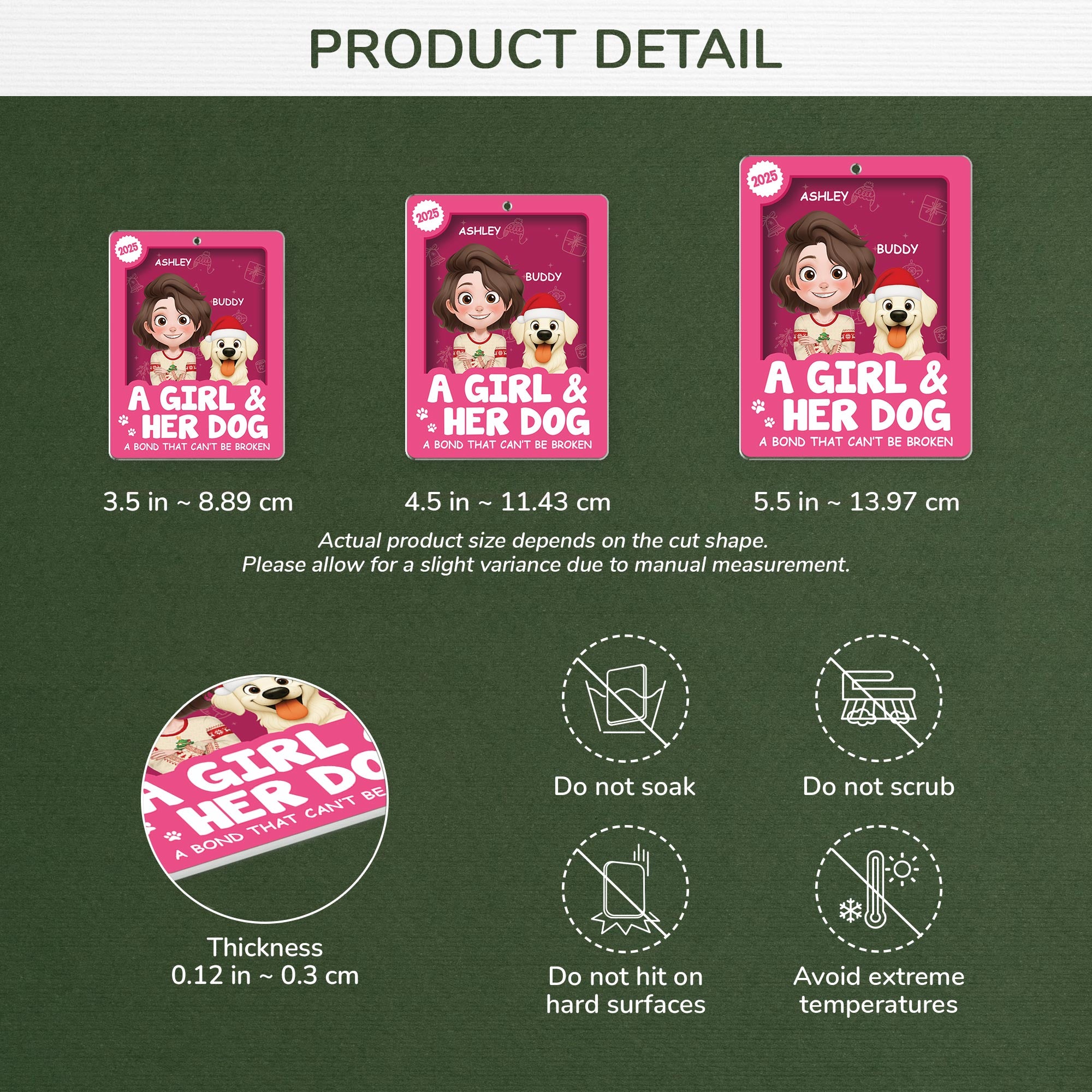 6669OUS3 3d printing effect acrylic christmas ornaments custom gifts for dog lovers 6669OKZAC